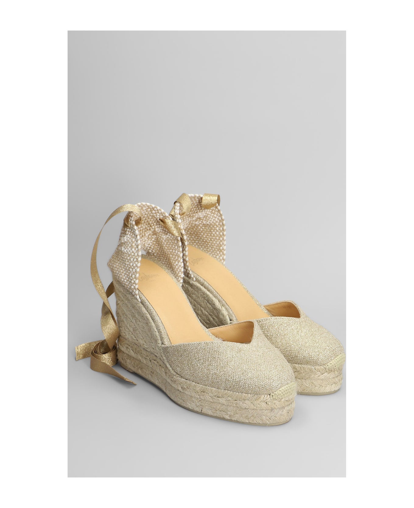Castañer Chiara-8ed-032 Wedges In Gold Canvas - gold