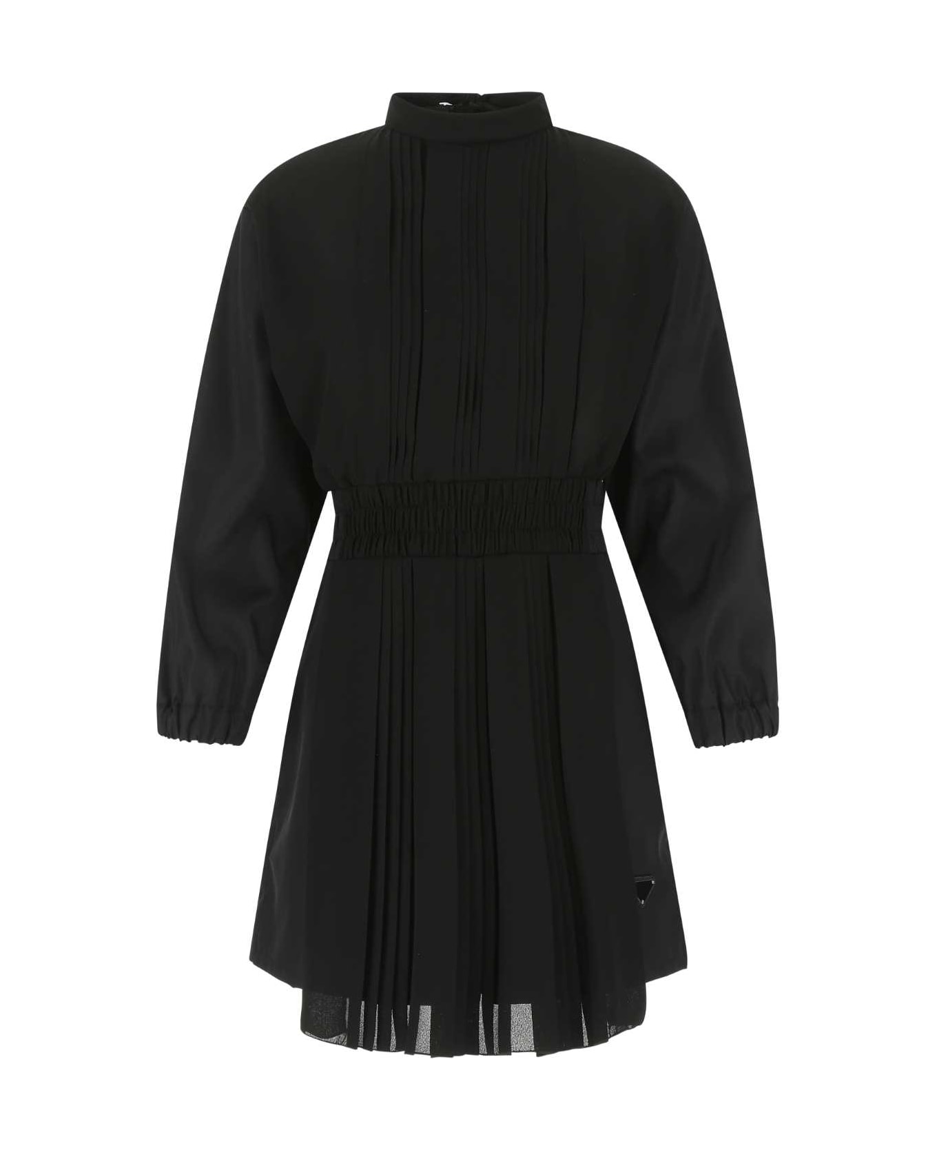 Prada Black Re-nylon And Crepe Jumpsuit - F0002 ワンピース＆ドレス