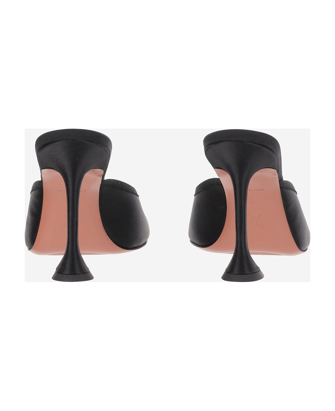 Amina Muaddi Lila Satin Slingback - Black