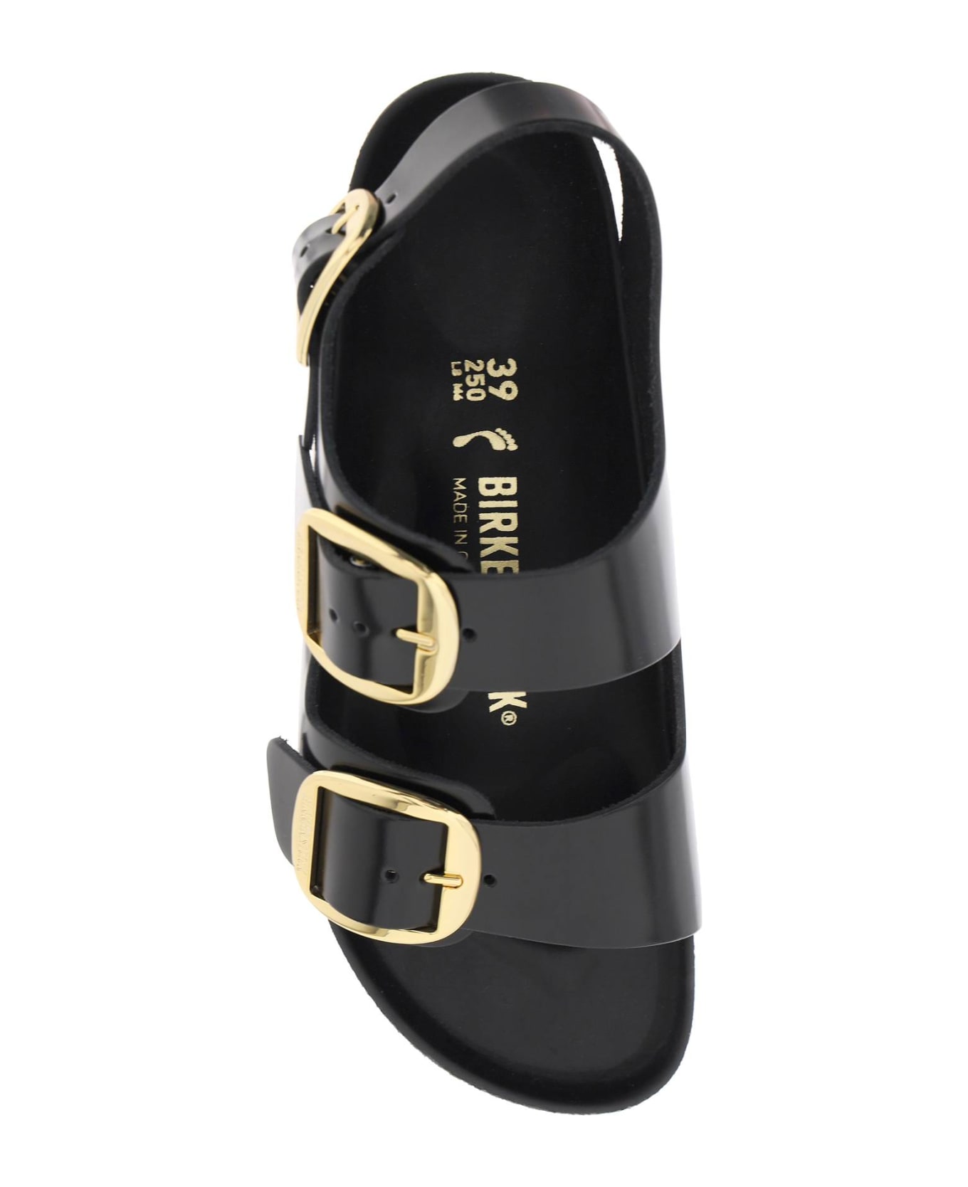 Birkenstock 
milano
 Big Buckle Sandals - SHINE BLACK (Black)