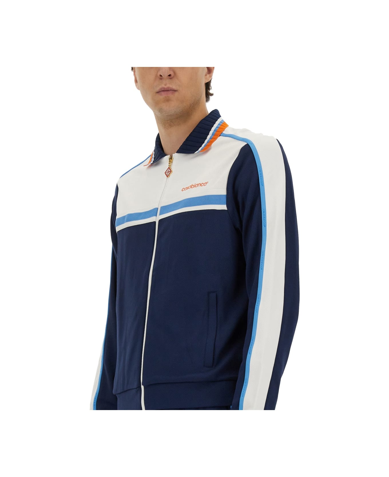 Casablanca Pique Truck Jacket - BLUE