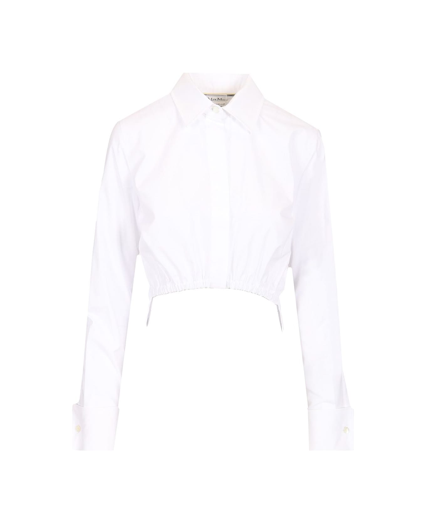 Max Mara Cotton Crop Shirt - WHITE