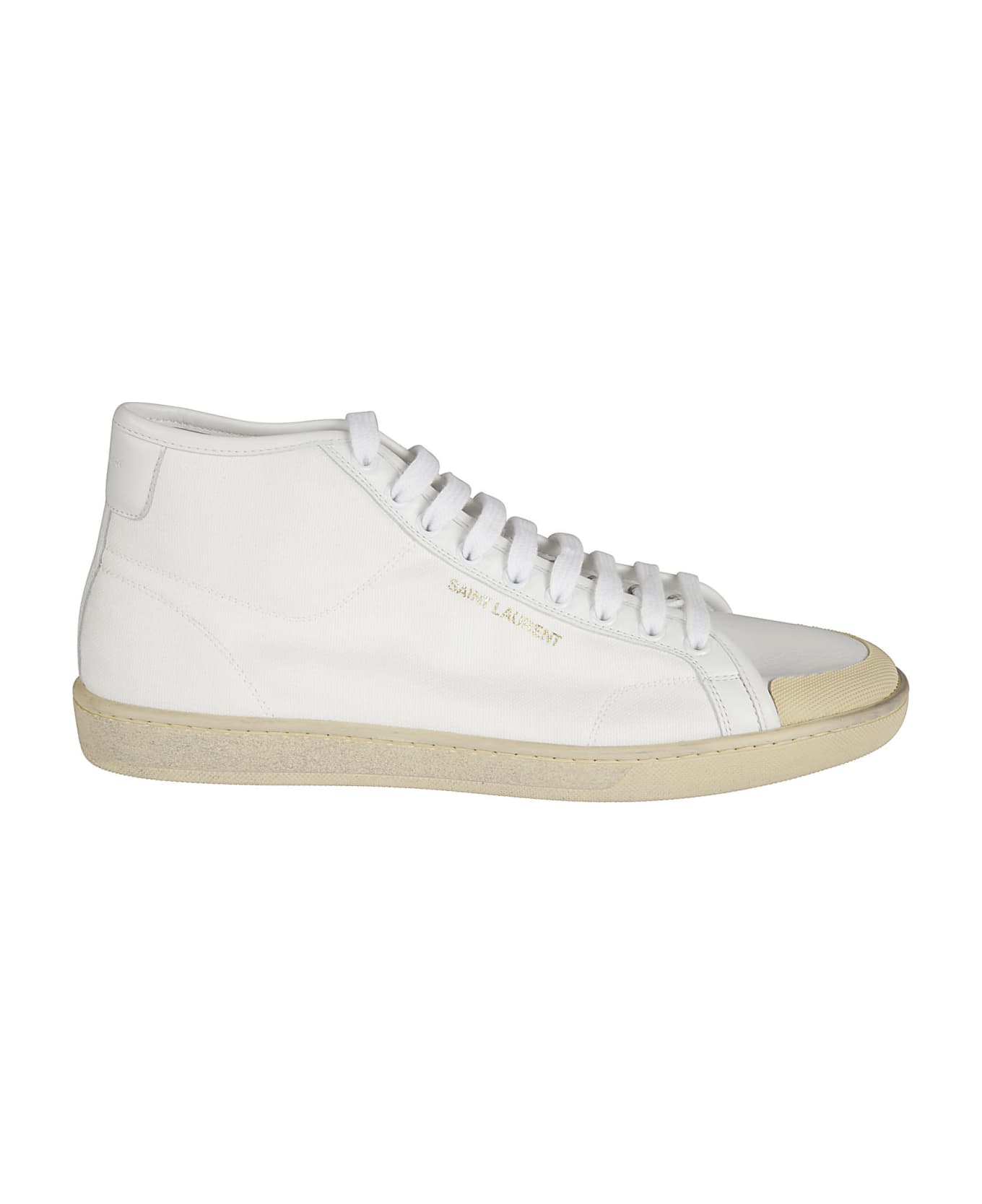 Saint Laurent Sl39 Mid Top Sneakers - Off White