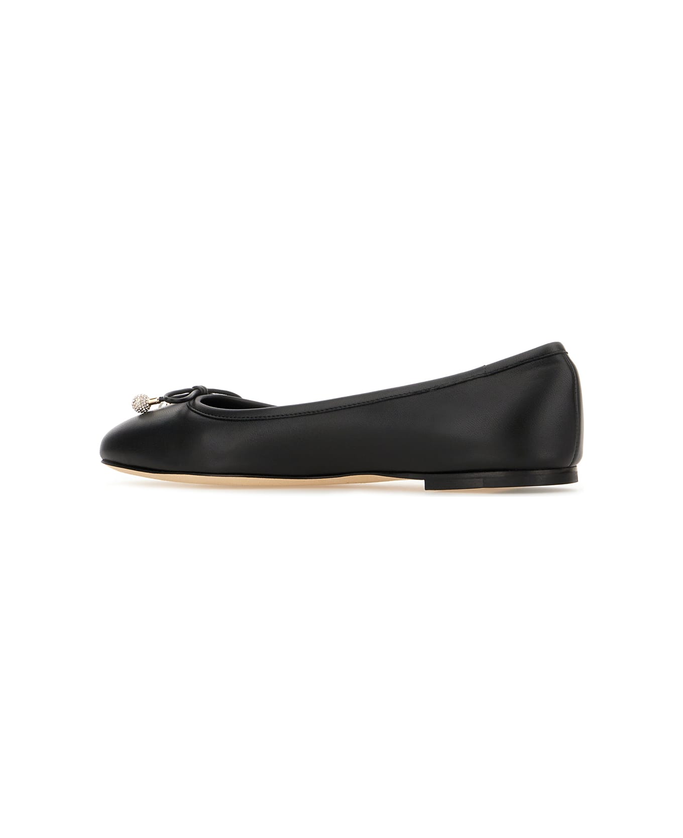 Jimmy Choo Black Nappa Leather Ballerinas - BLACK