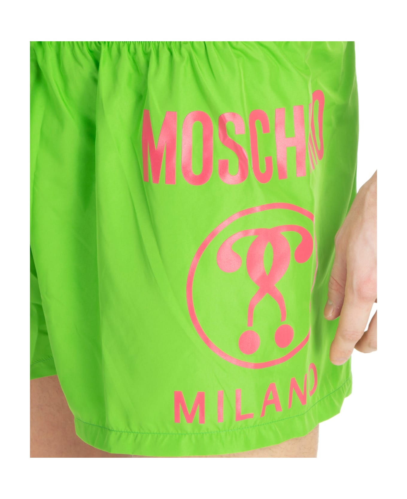 Moschino Double Question Mark Swim Shorts - Green
