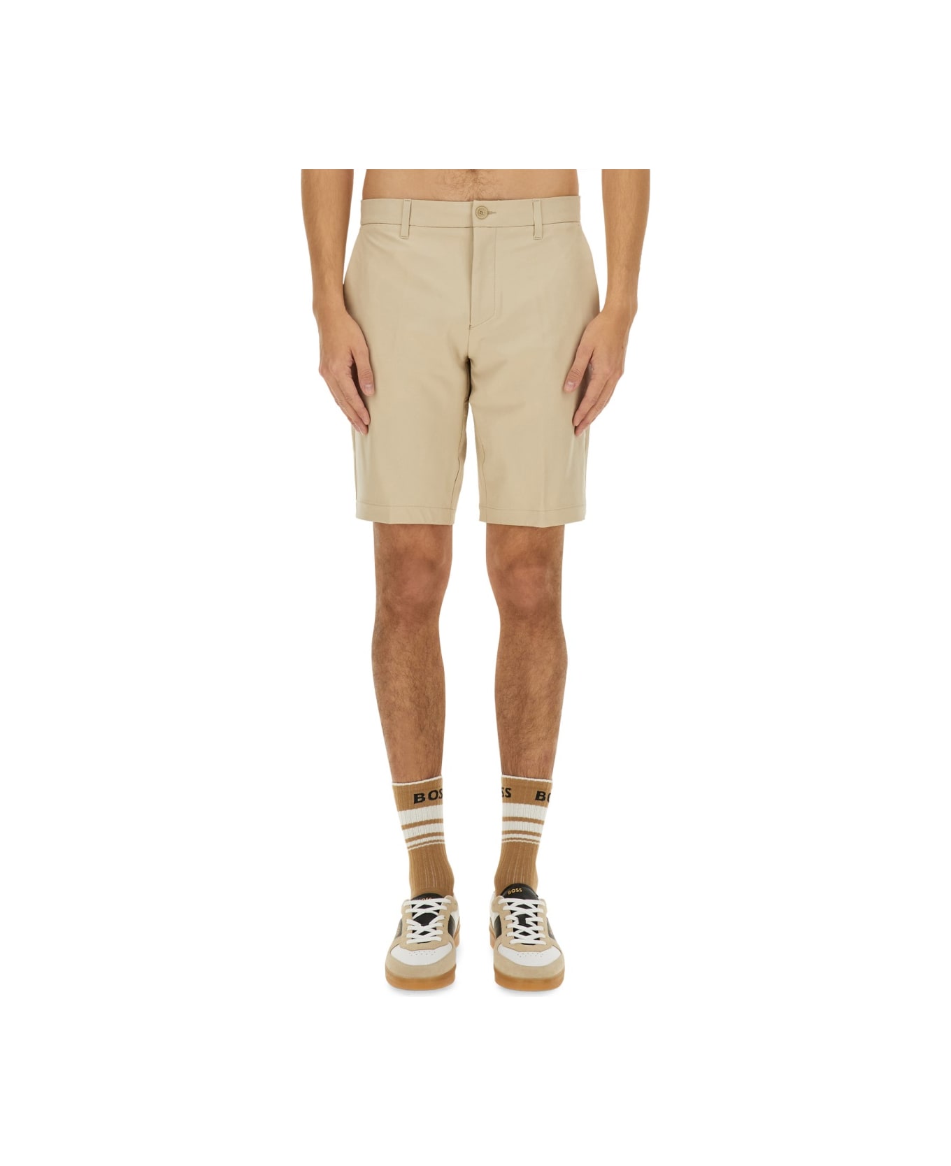 Hugo Boss Slim Fit Bermuda Shorts - BEIGE