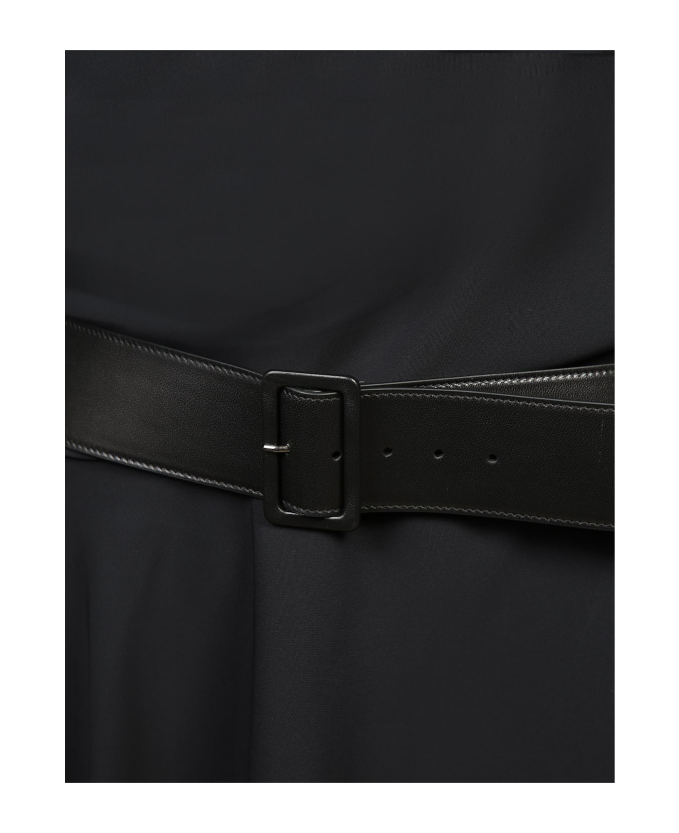 Alaia Asymmetric Belted Black Dress - Black