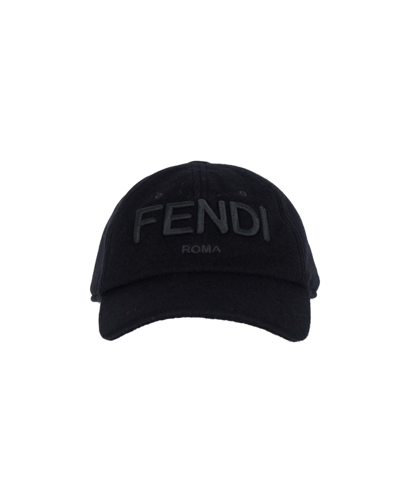 Fendi Logo Baseball Cap - BLACK