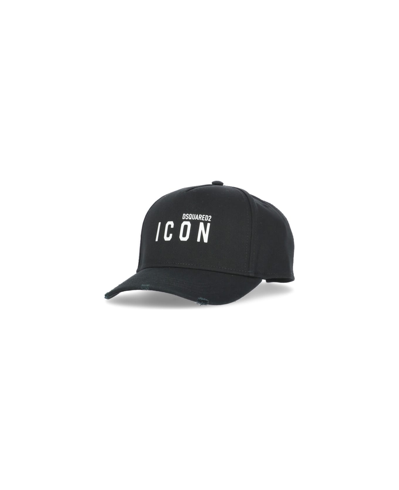 Dsquared2 Icon Hat In Black Jersey - Black