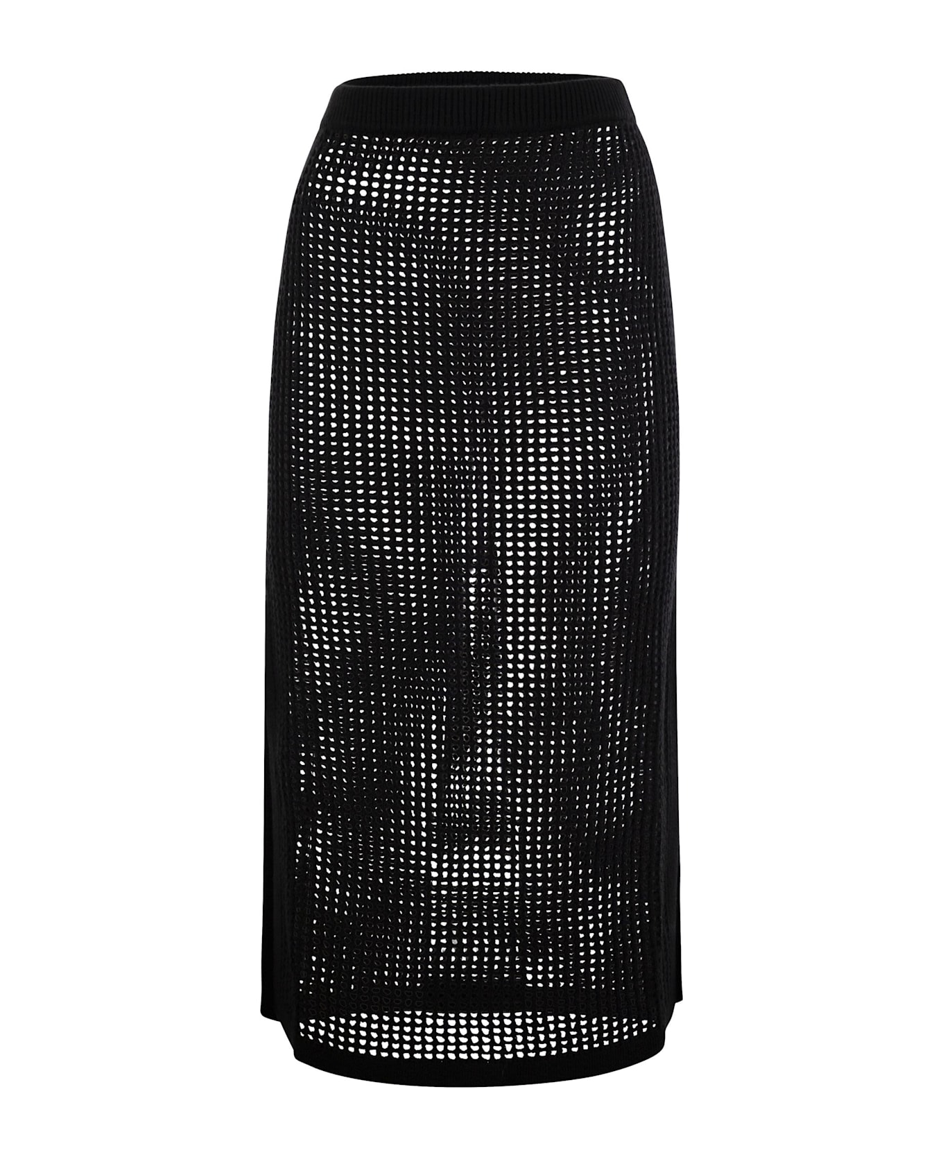 MC2 Saint Barth Darline - Crochet Midi Skirt - Black