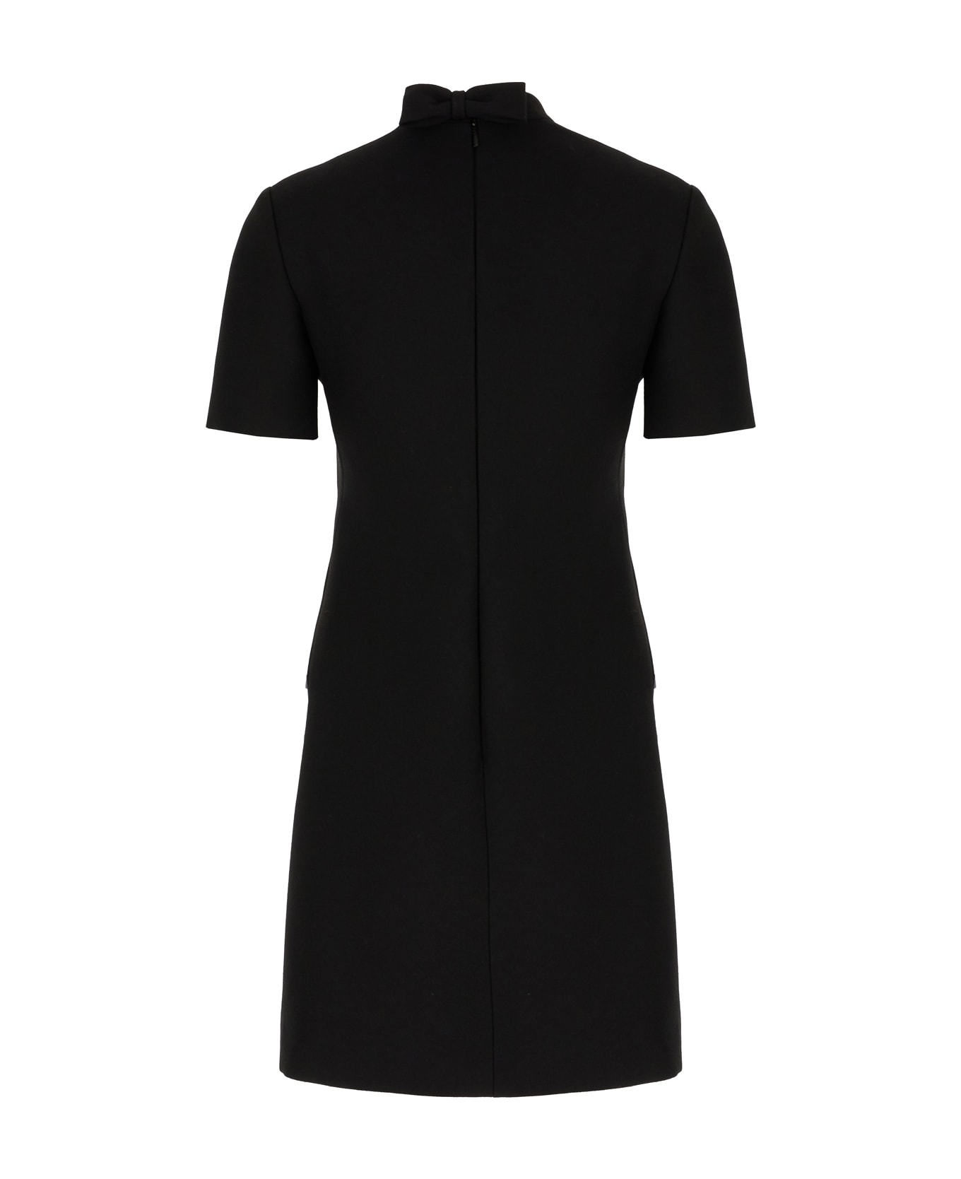 Valentino Garavani Black Wool Mini Dress - Nero