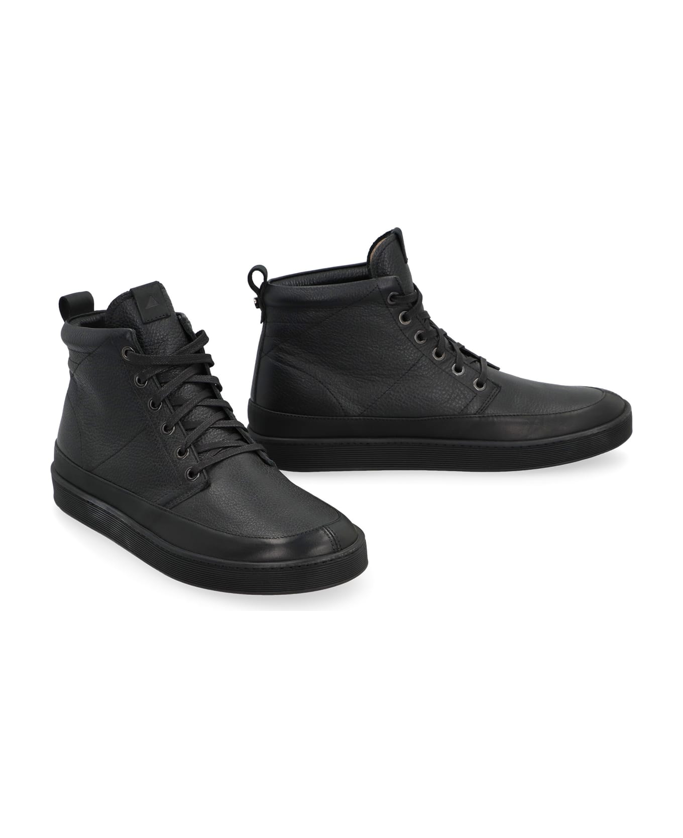 Volta Leather High-top Sneakers - black