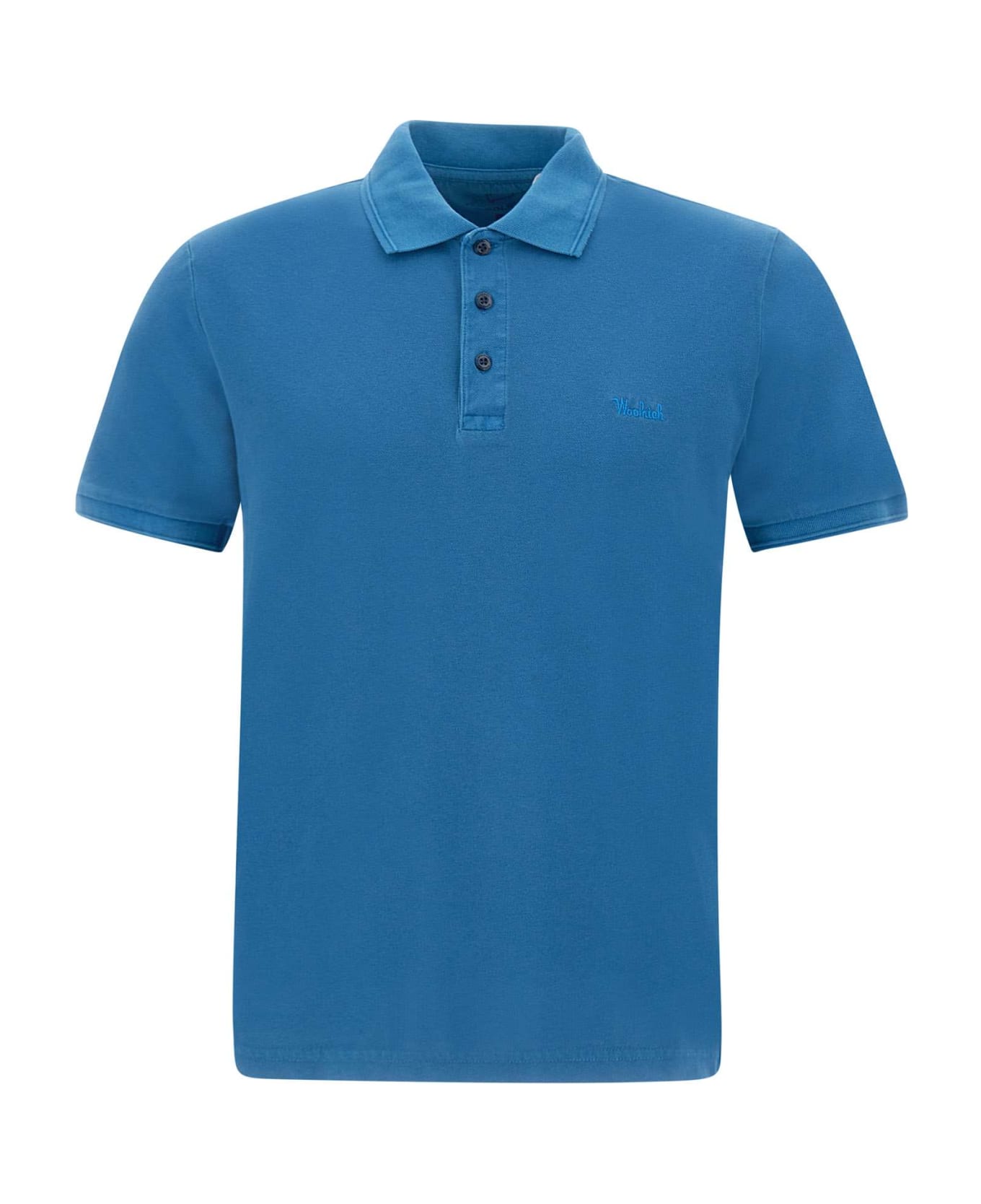 Woolrich 'mackinack' Cotton Piquet Polo Shirt - BLUE ポロシャツ