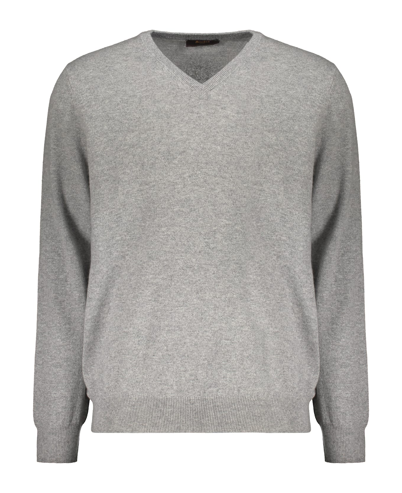 Moorer Gray V-neck Sweater, Soft And Comfortable - grey