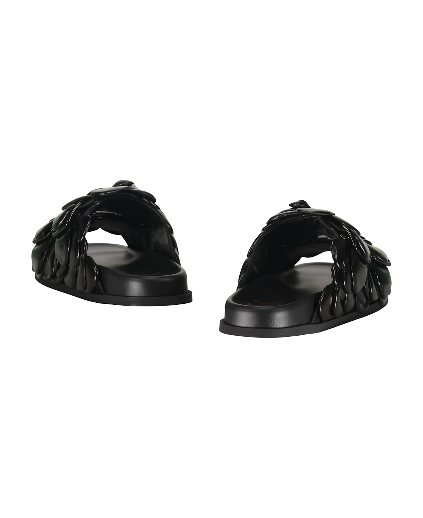 Valentino Garavani Elegant Black Mules With Braided Details - black