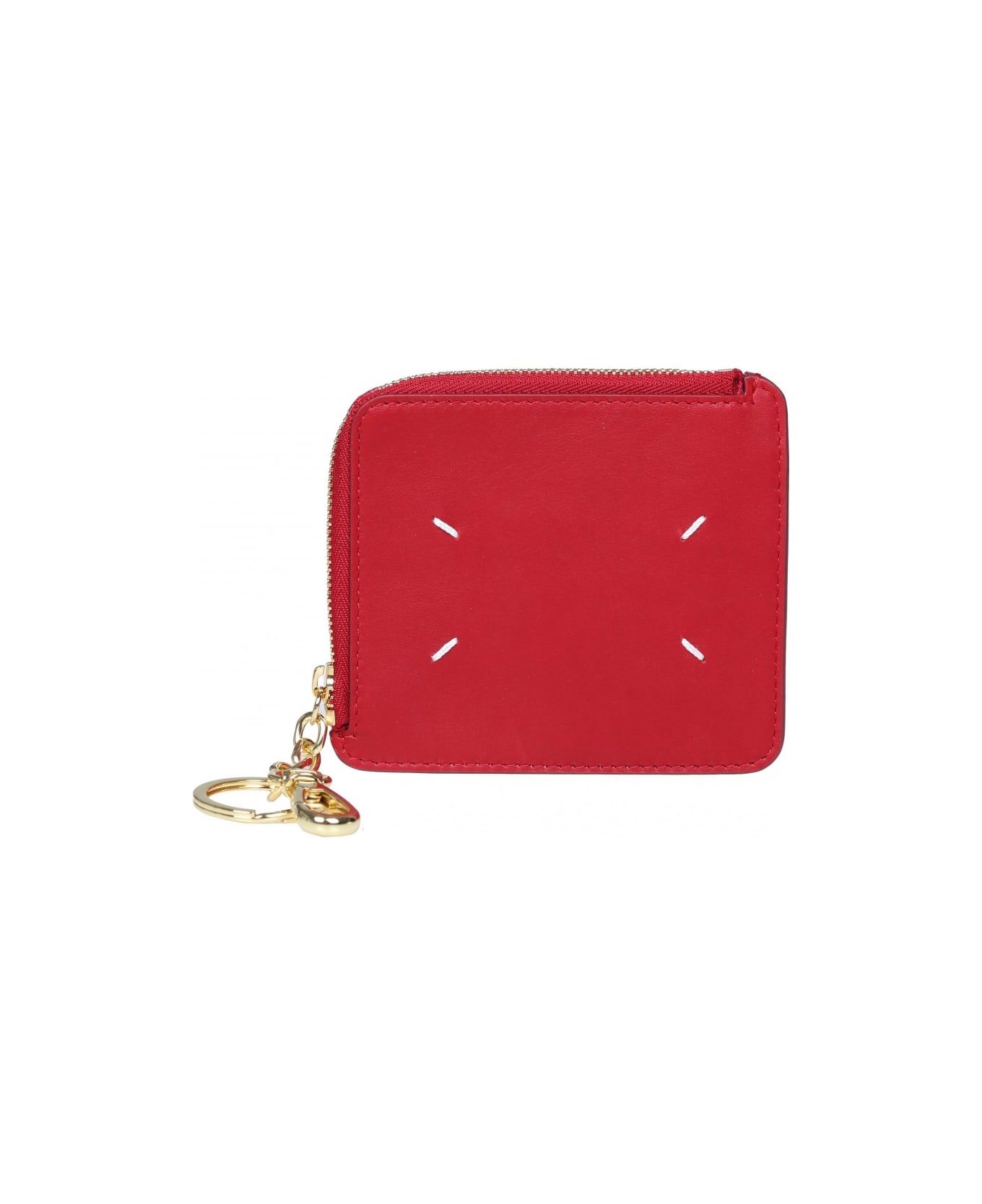 Maison Margiela Leather Key Chain Wallet Color Red - Red 財布