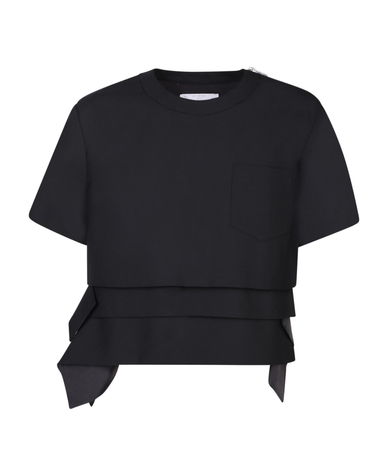 Sacai Suiting Black T-shirt - Black