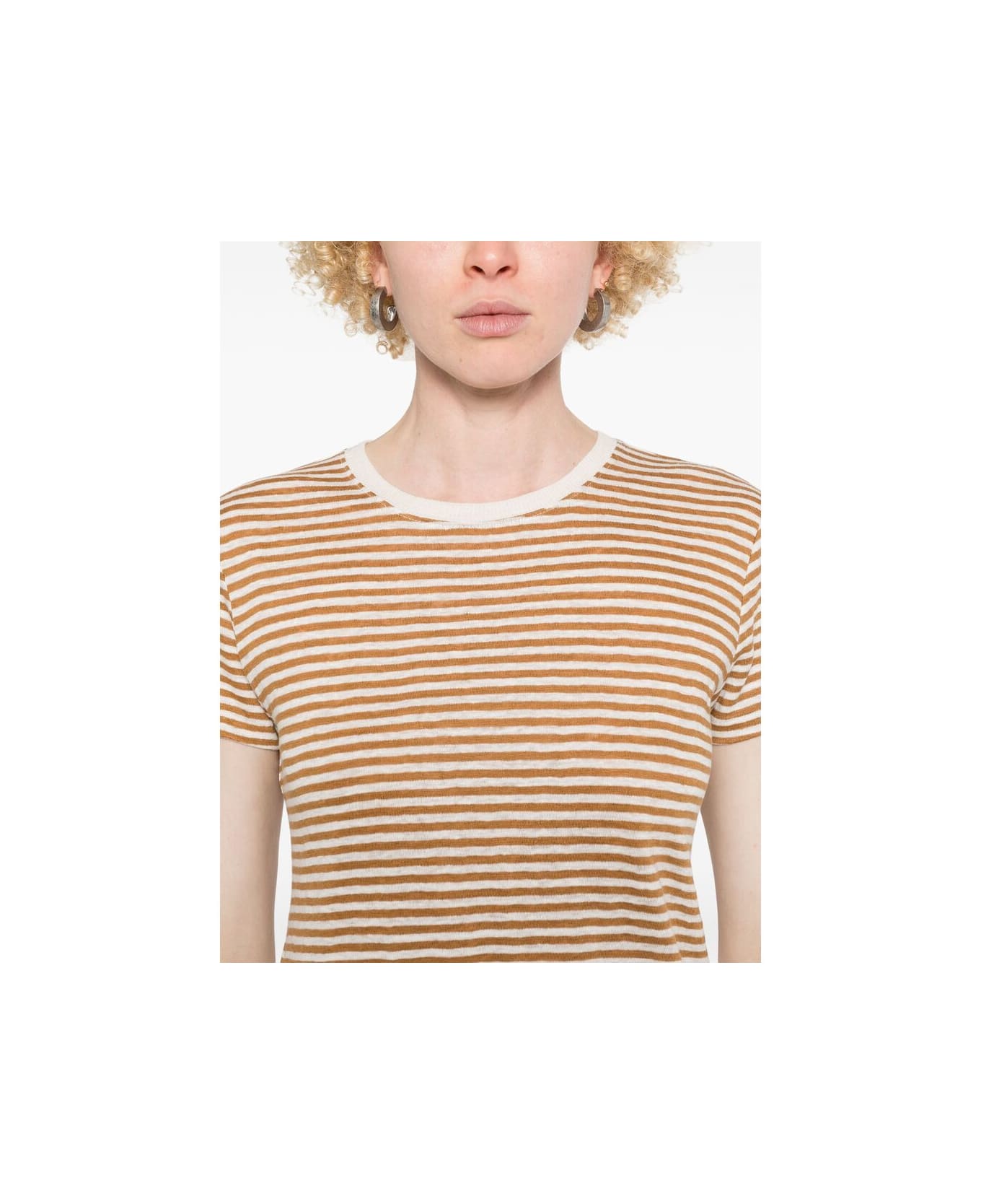 Frame T-shirt - BROWN/WHITE