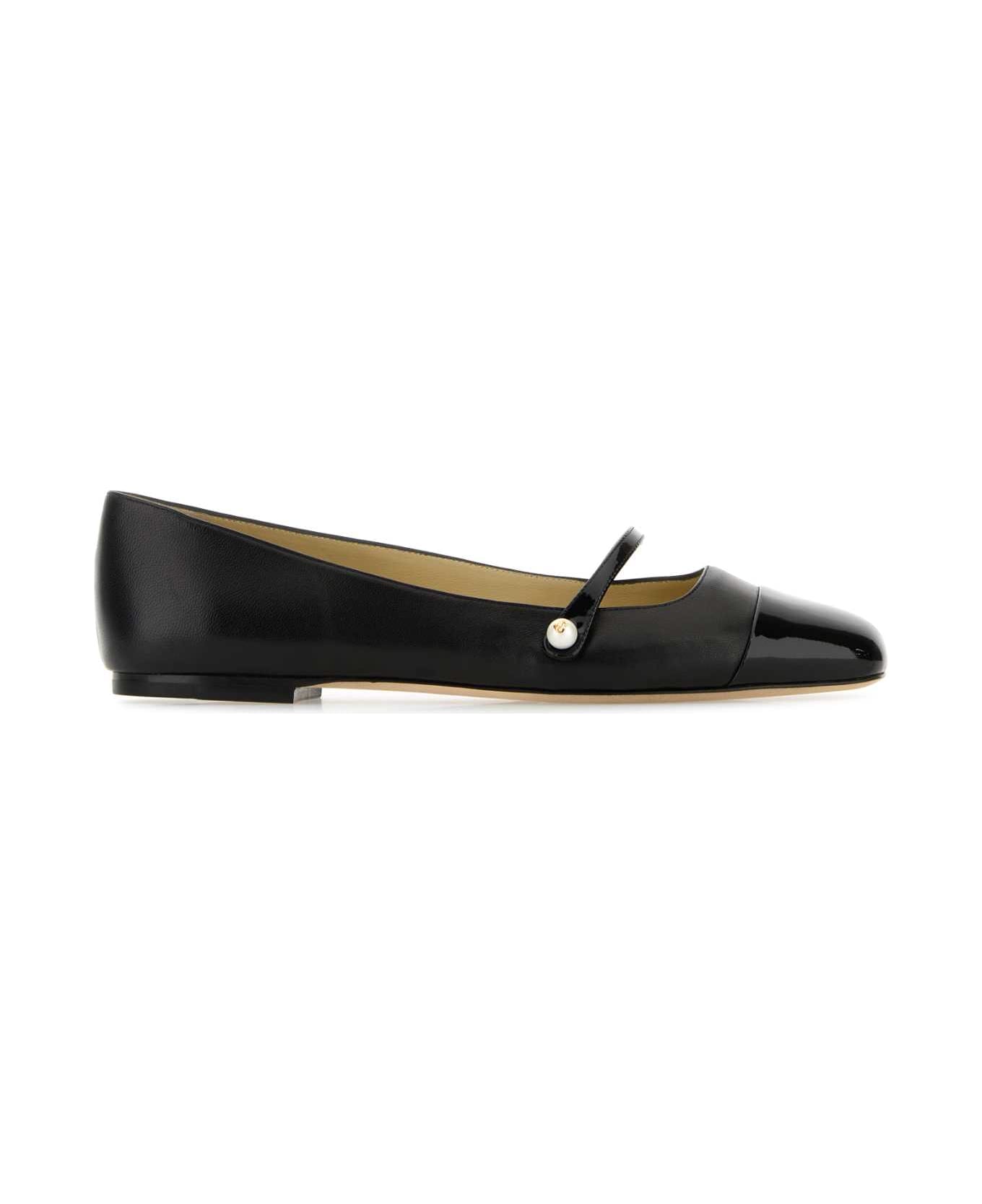 Jimmy Choo Black Nappa Leather Ballerinas - BLACKBLACK
