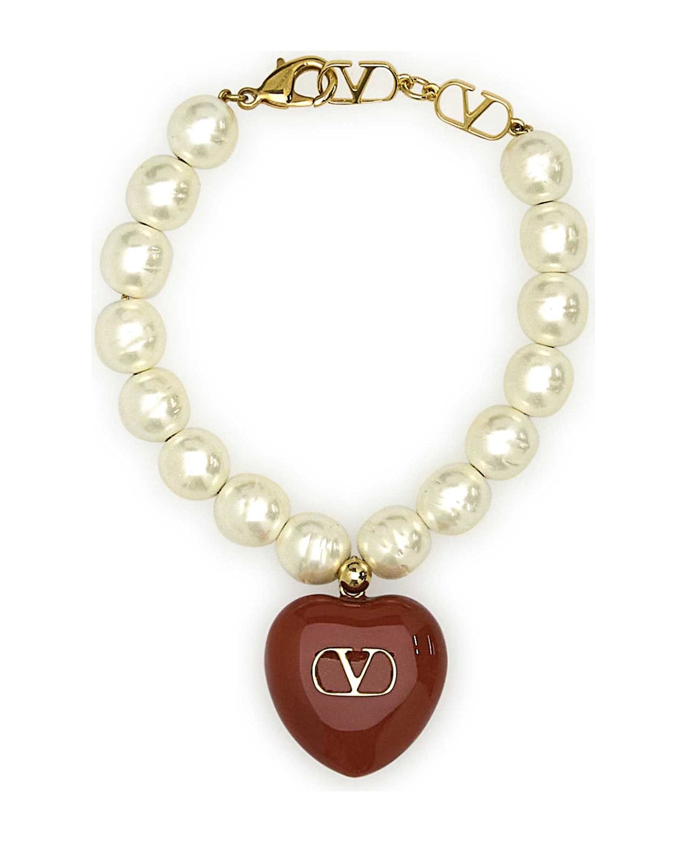 Valentino Garavani Pearl Coeur Royal Bracelet - OROROSSOCREAM