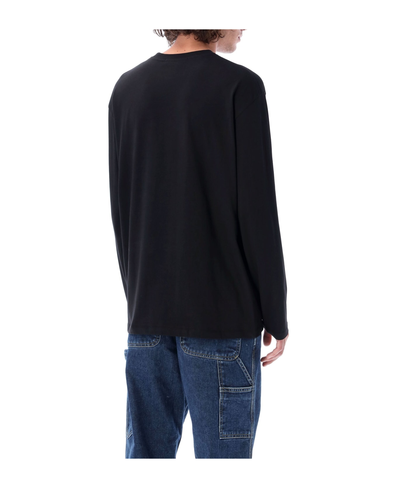 MSGM Small Logo Long Sleeve T-shirt - Black