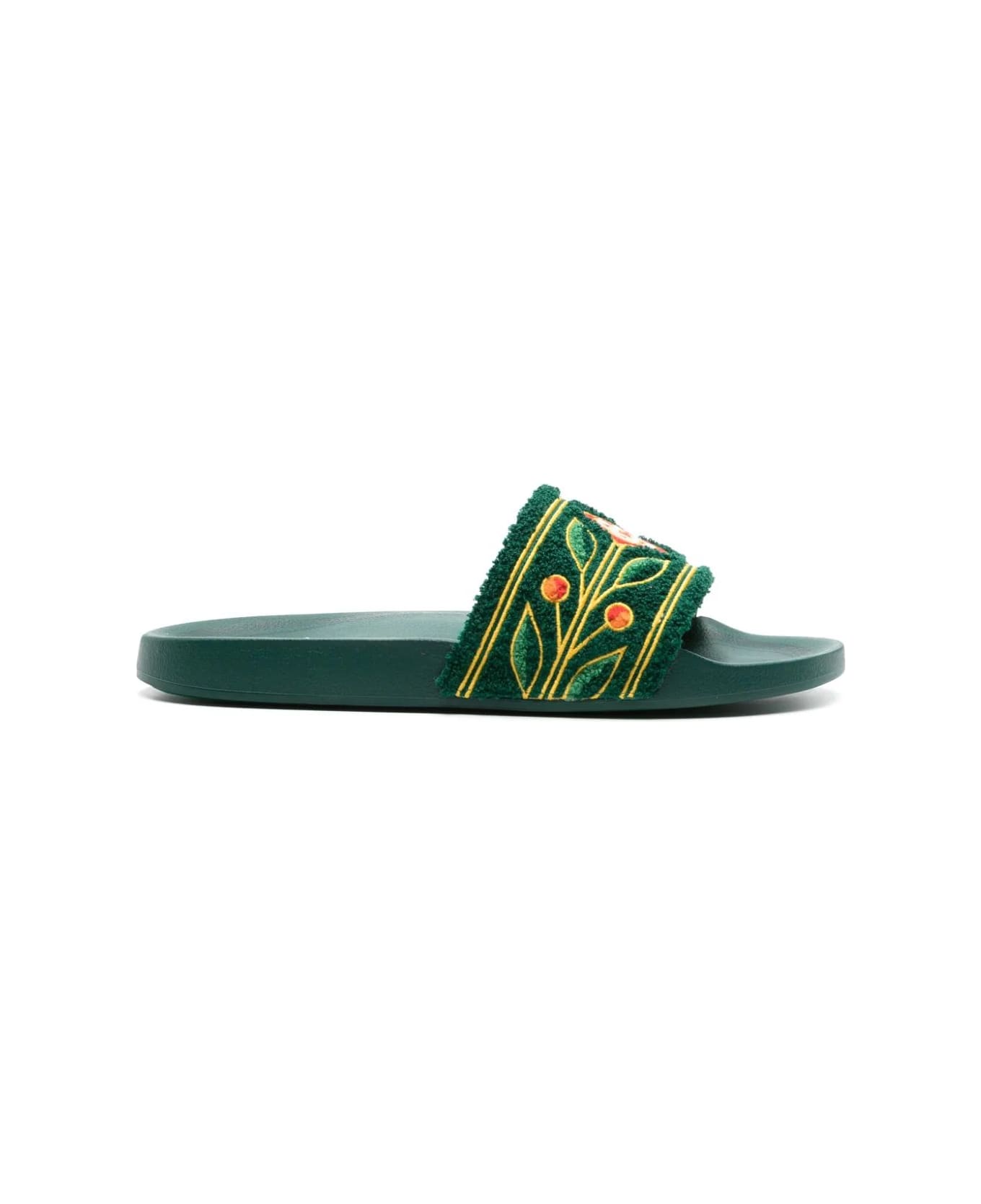 Casablanca Green Slippers With Embroidered Terry Detail - Green その他各種シューズ
