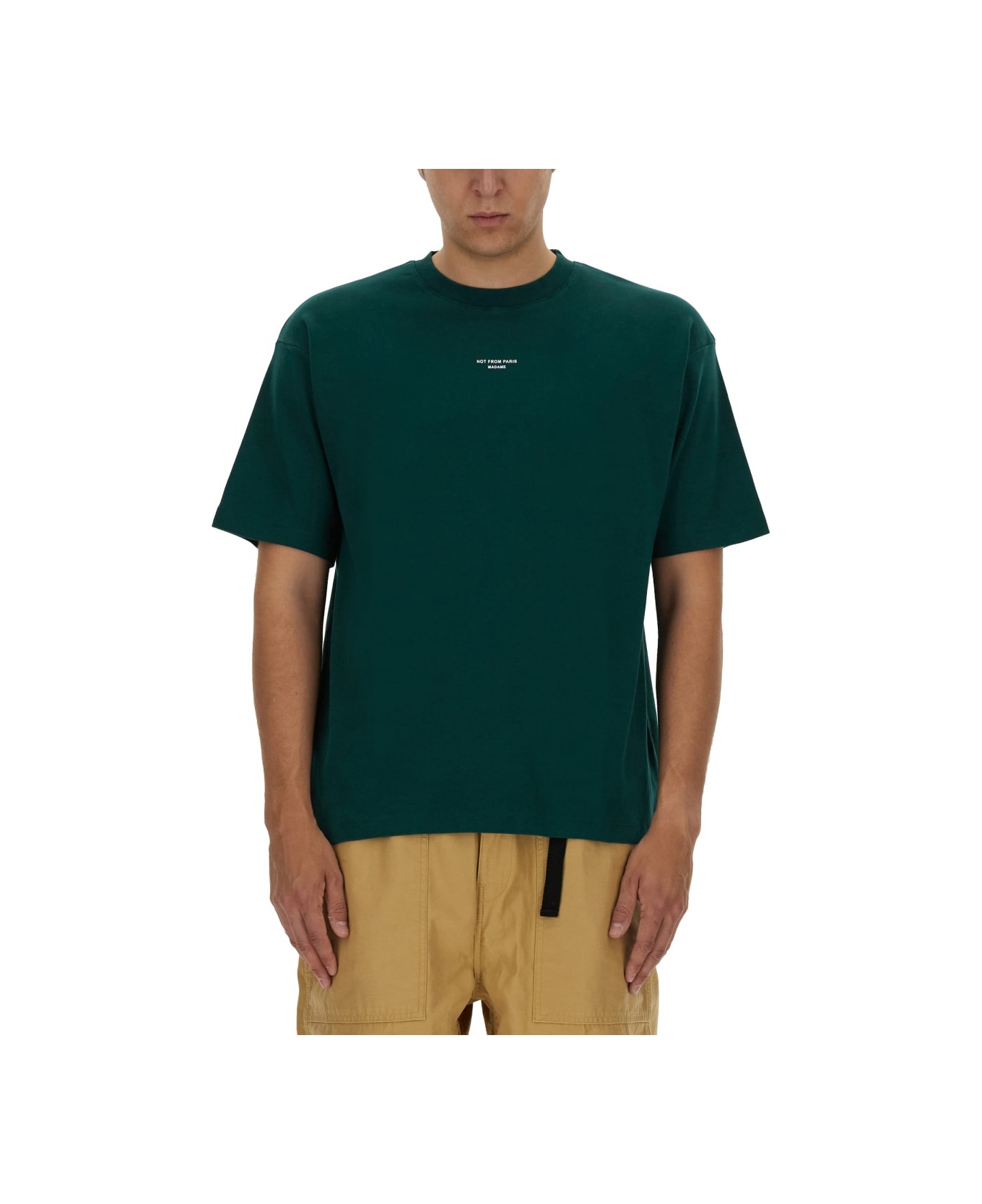 Drôle de Monsieur "slogan" T-shirt - GREEN