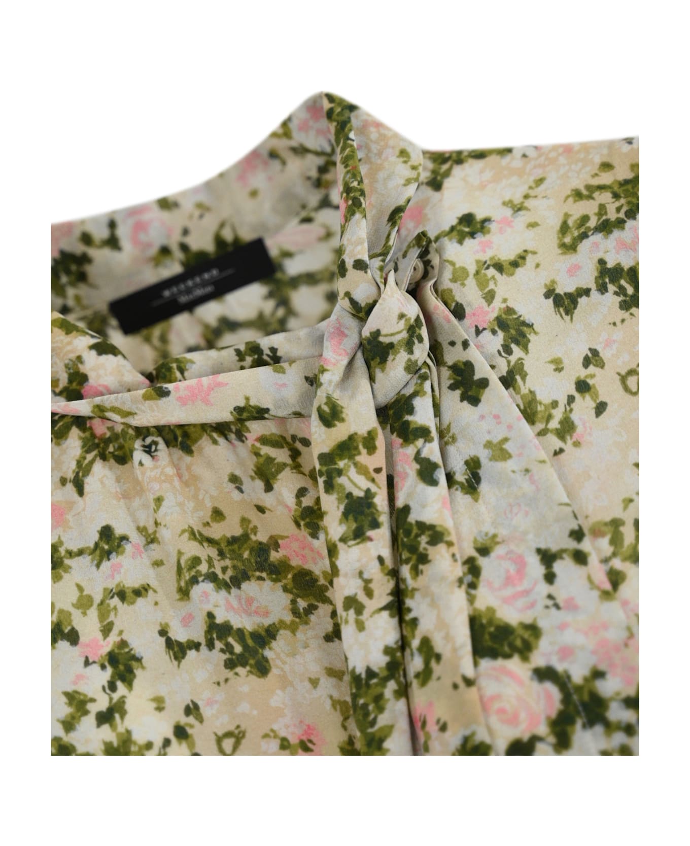 Weekend Max Mara Vals Silk Shirt With Bow - Multicolor