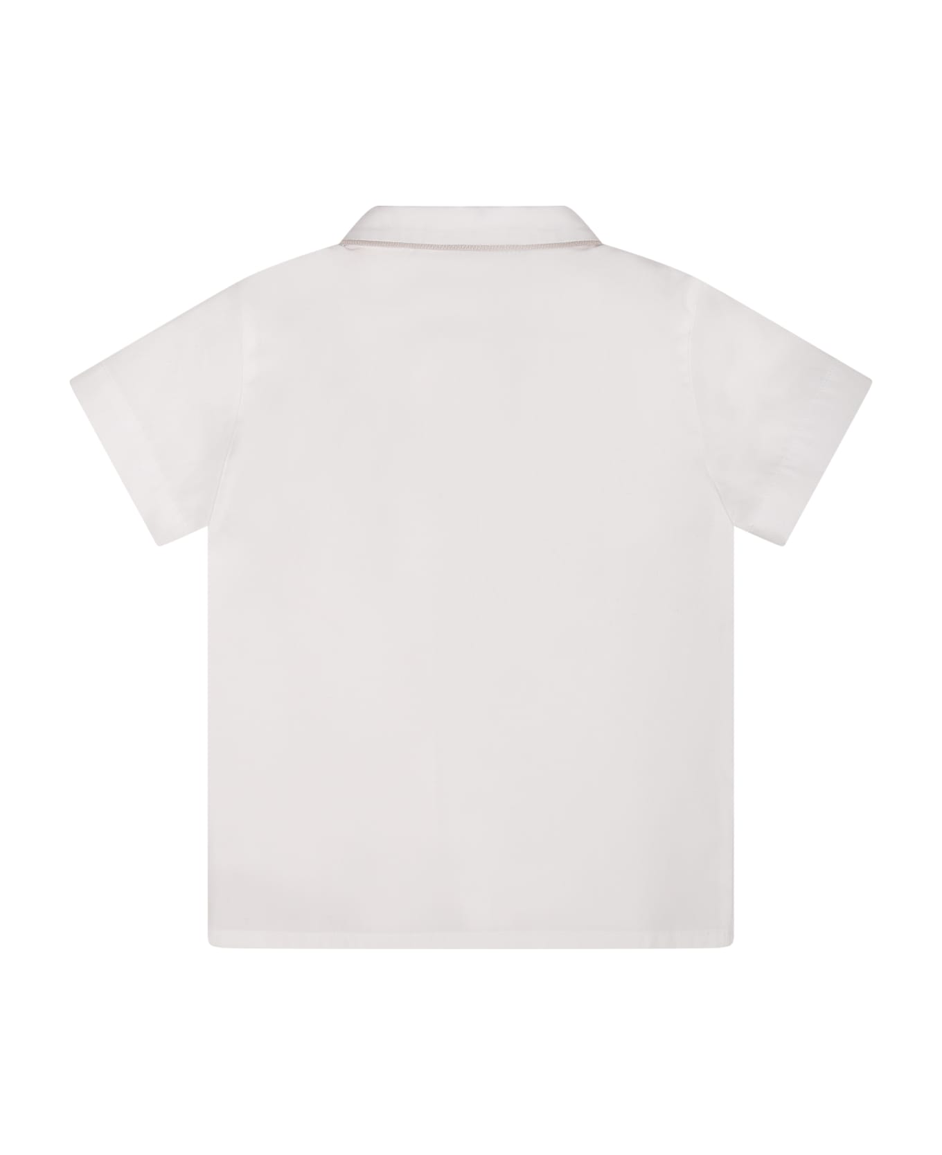 Little Bear White Shirt For Baby Boy - White