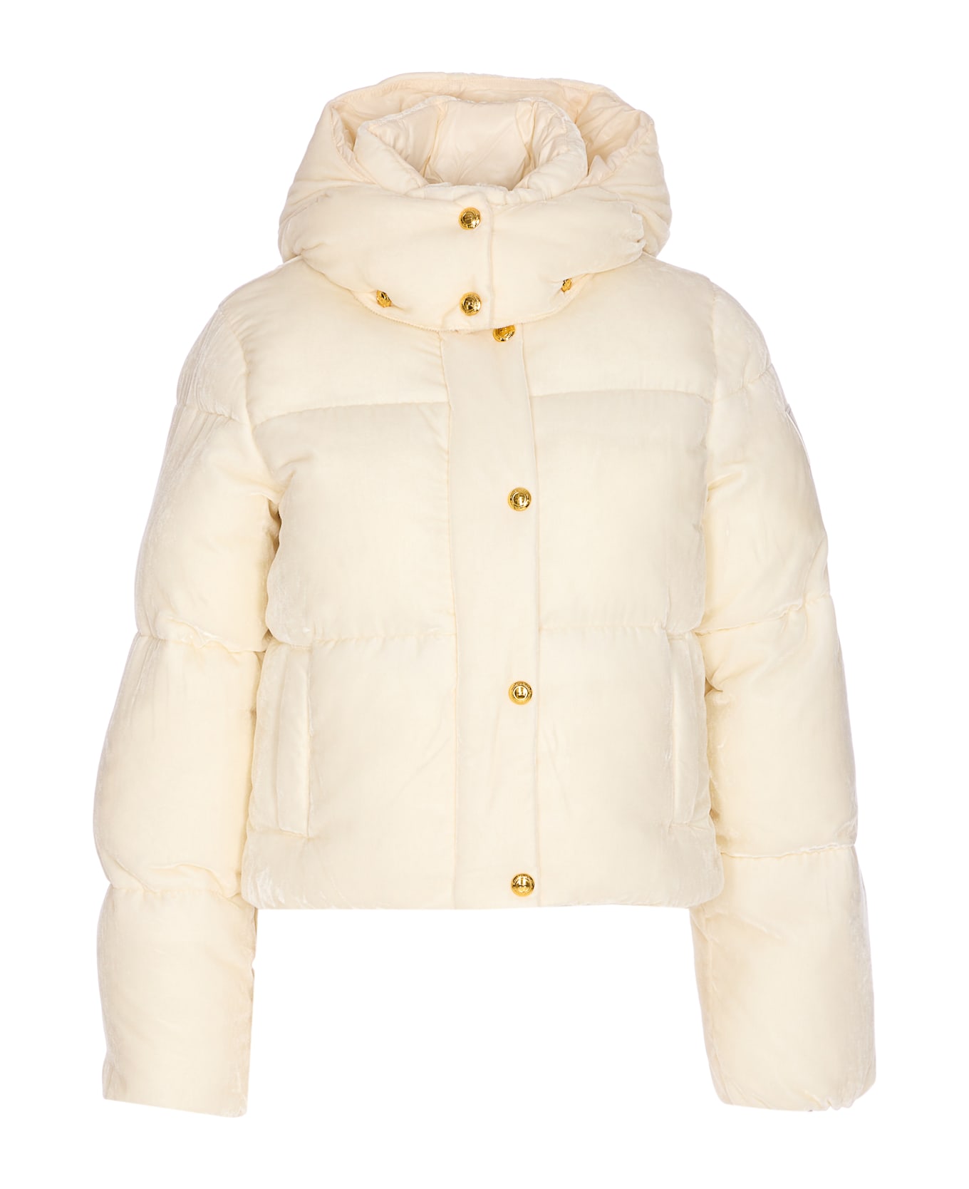 Elisabetta Franchi Velvet Down Jacket - White