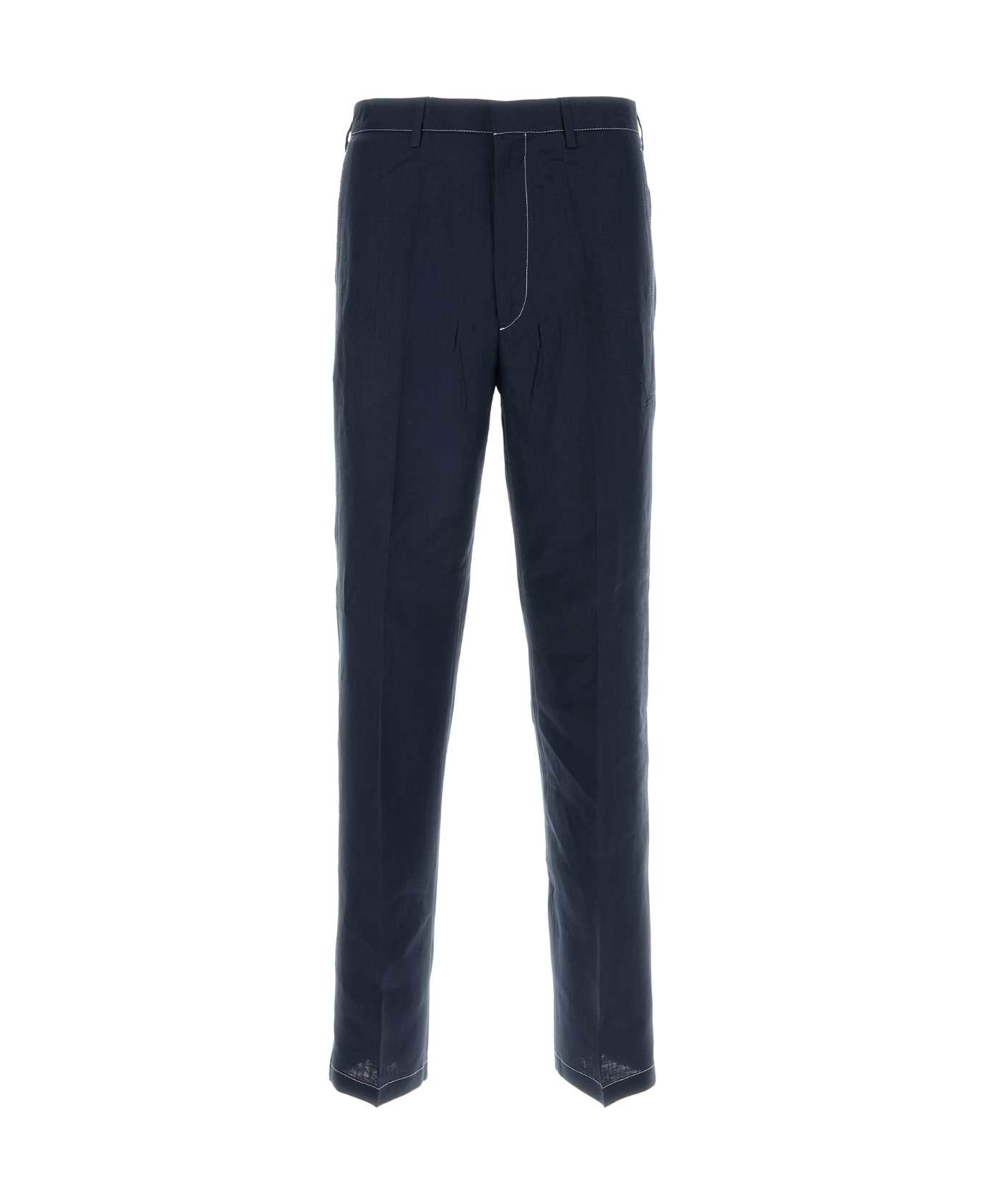 Prada Navy Blue Linen Pant - BLU