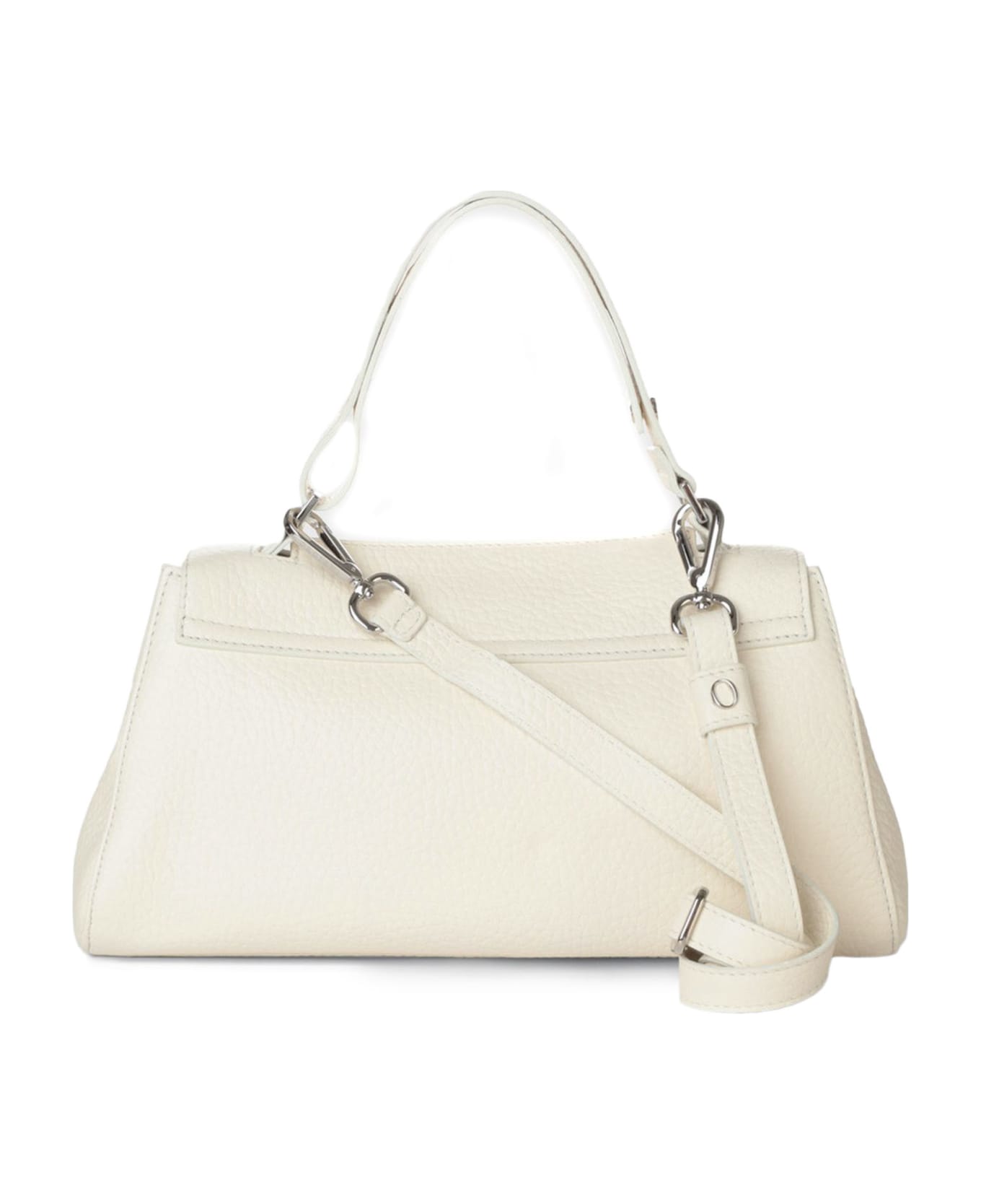 Orciani Sveva Longuette Soft Leather Handbag - White