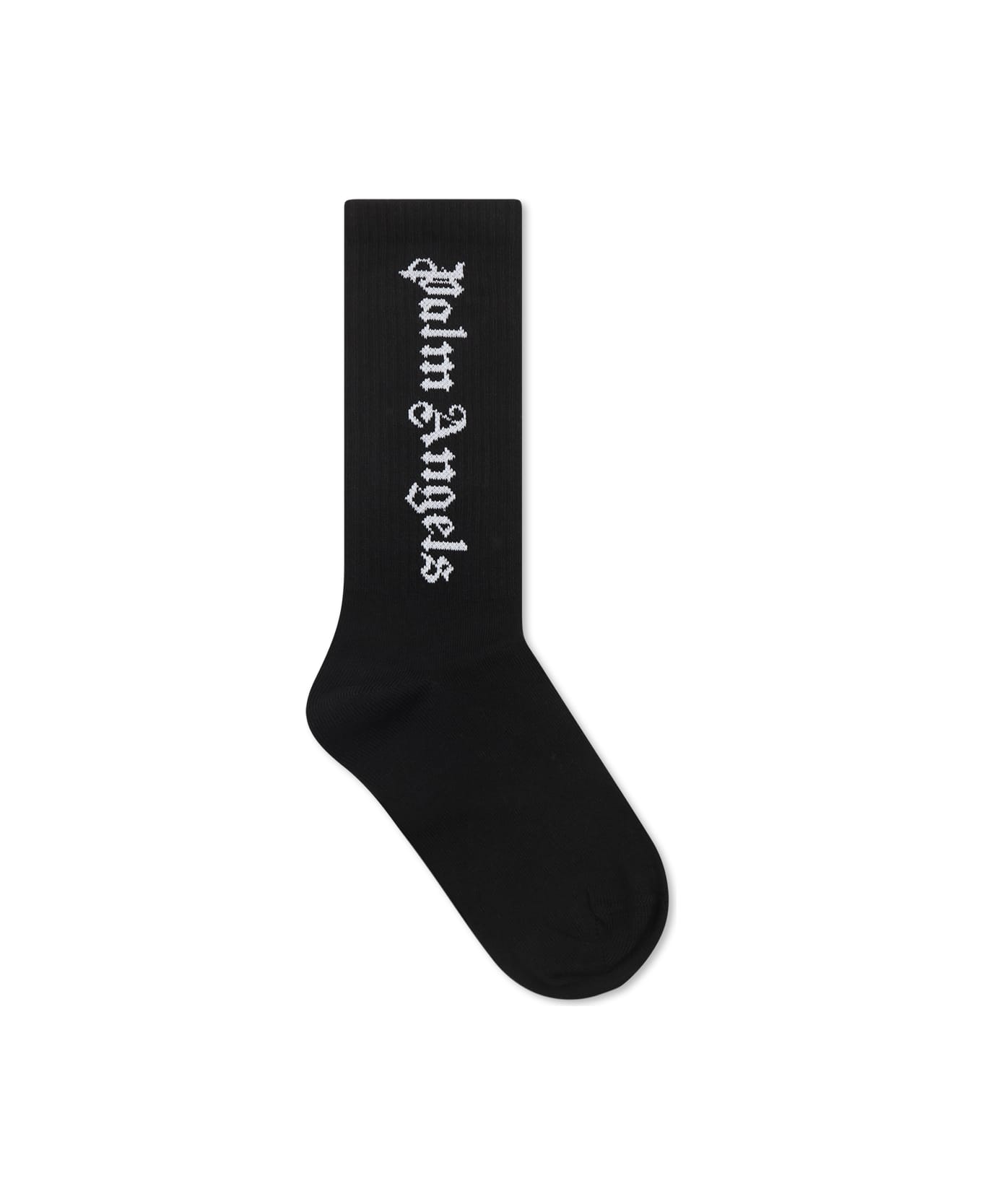 Palm Angels Black Socks For Kids With Logo - Black