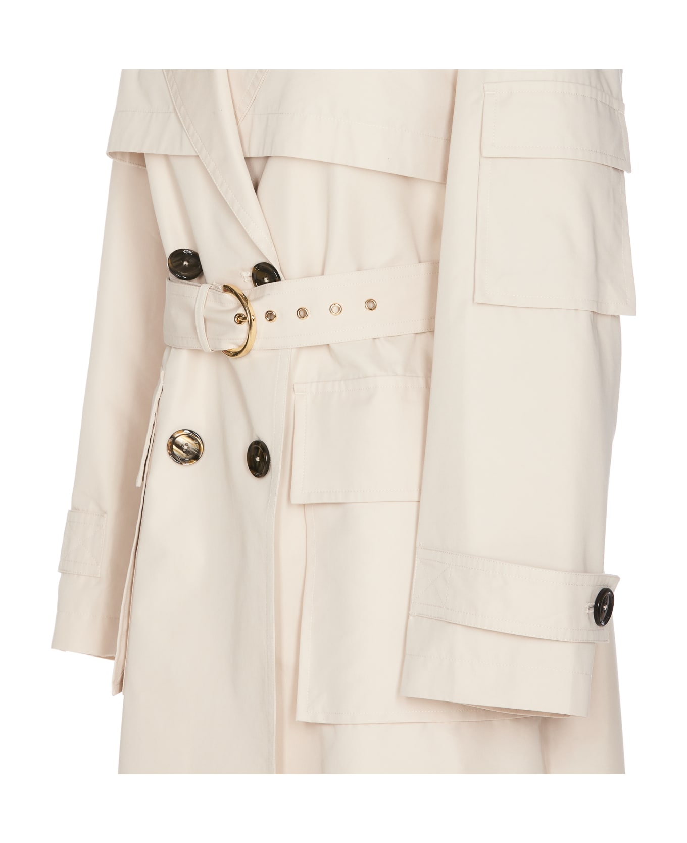 Pinko Belted Double-breasted Trench Coat - Beige