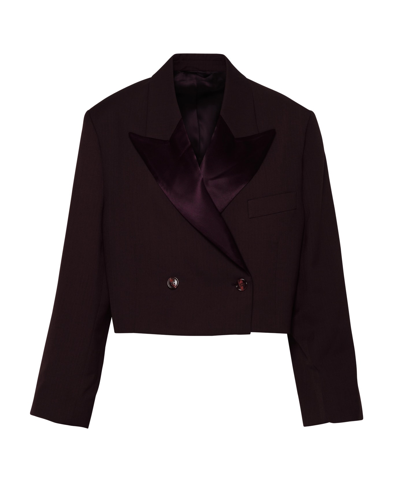 Acne Studios Burgundy Wool Blend Blazer - Bordeaux
