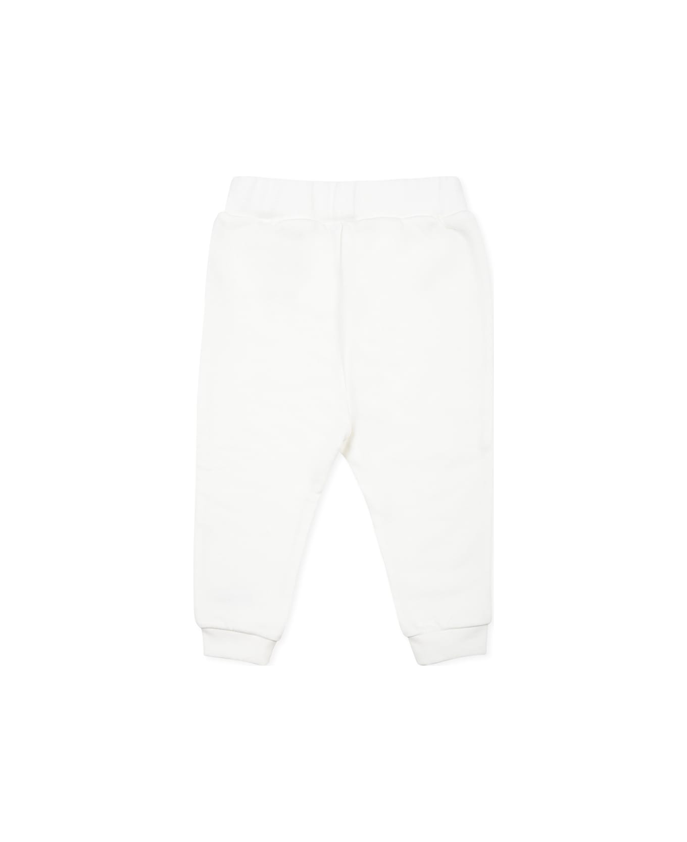 Fendi White Trousers For Babykids With Lgoo - White