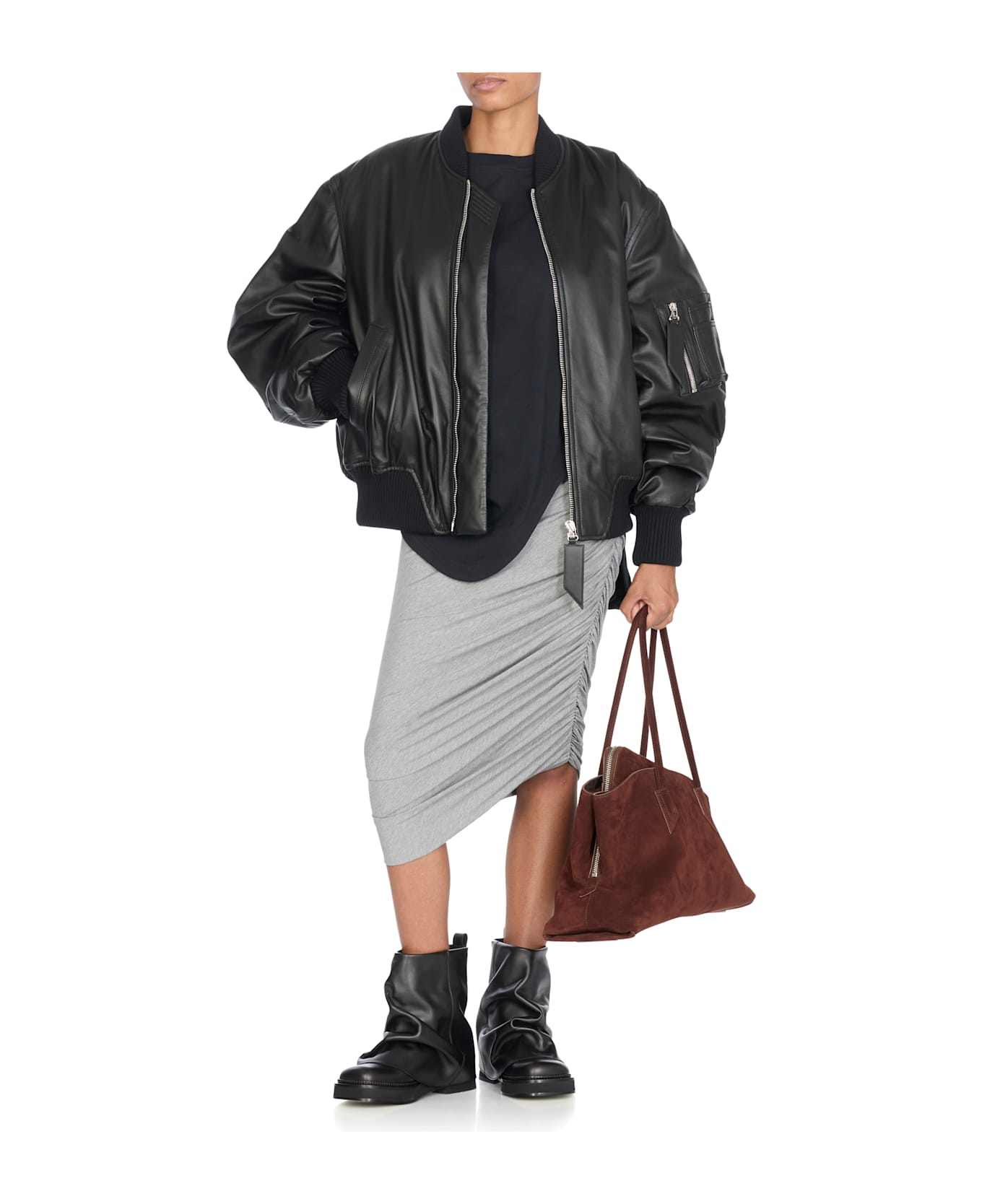 The Attico Viscose Skirt - Grey
