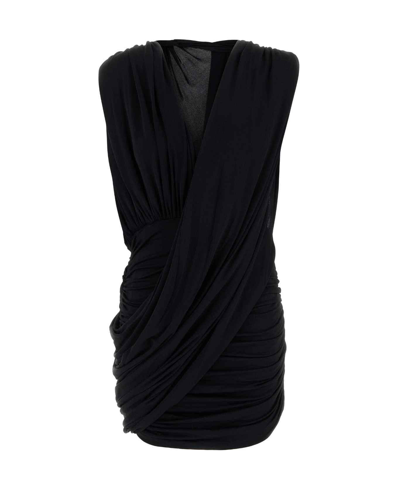 Magda Butrym Black Stretch Crepe Mini Dress - BLACK