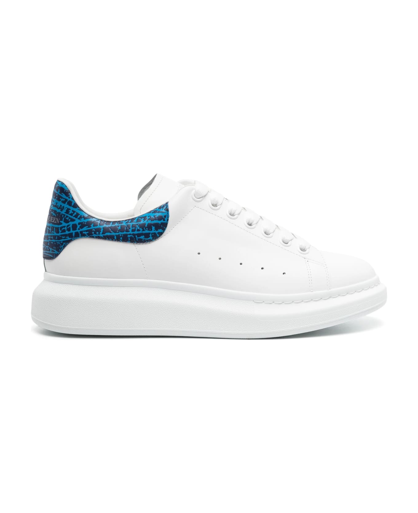 Alexander McQueen Lapis Lazuli Blue And White Oversized Sneakers - White