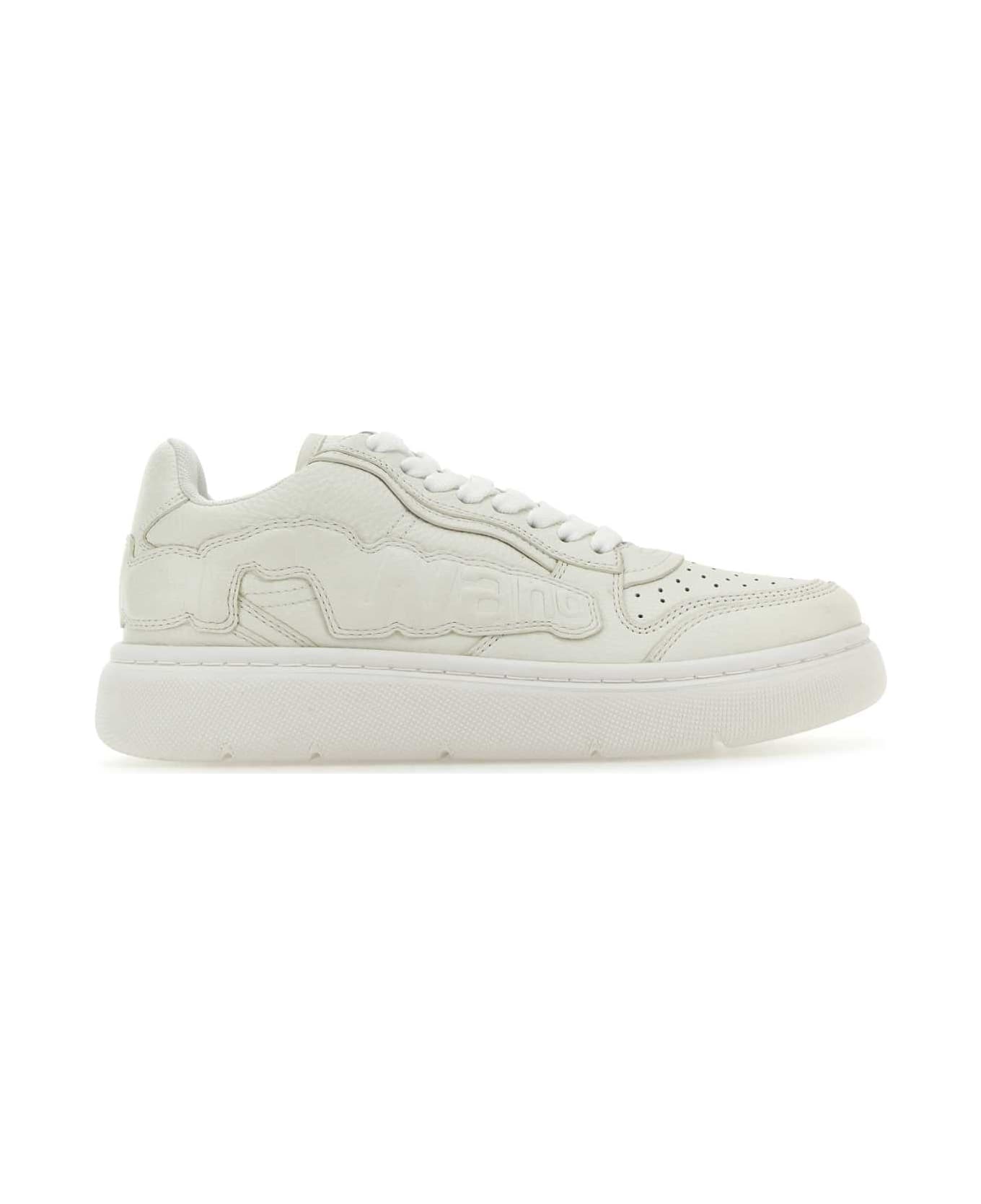 Alexander Wang White Leather Puff Sneakers - OPTICWHITE