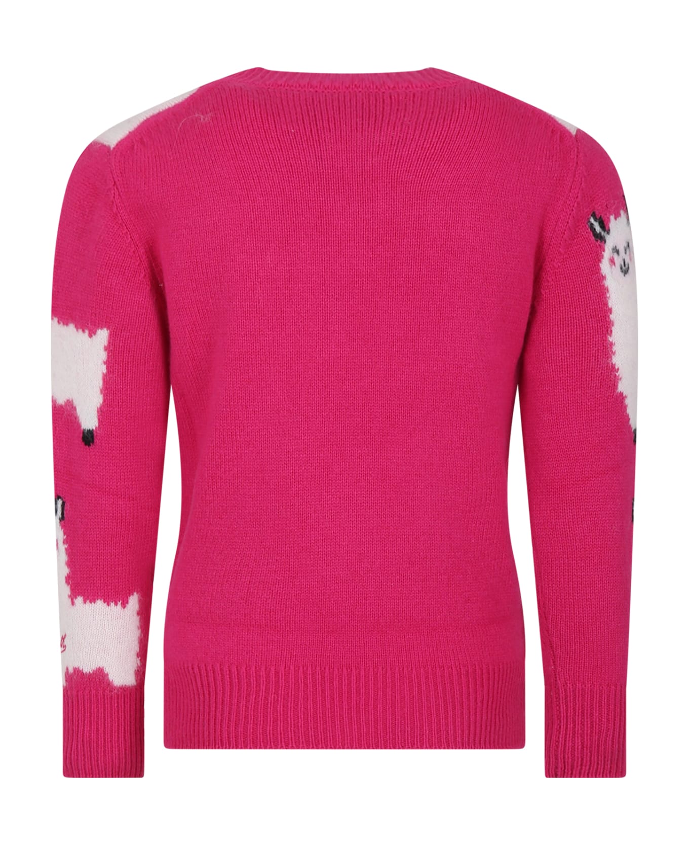 MC2 Saint Barth Fuchsia Sweater For Girl With Alpaca - Fuchsia