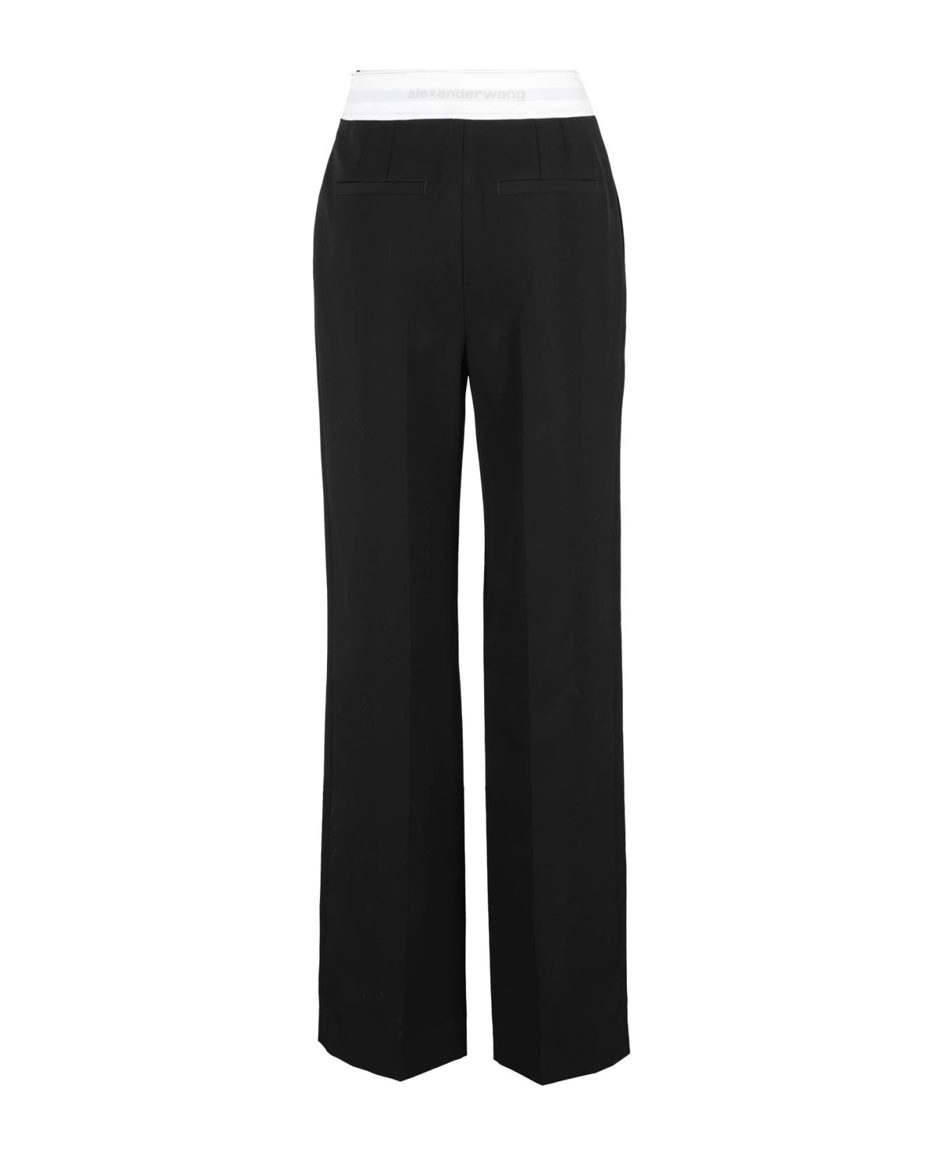 Alexander Wang High Waisted Pleated Trouser With Logo Elastic