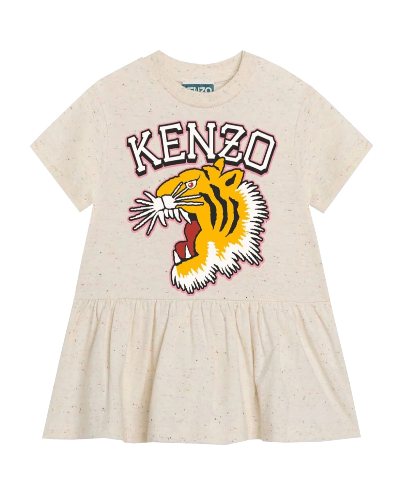 Kenzo Kids Dress With Print - Avorio