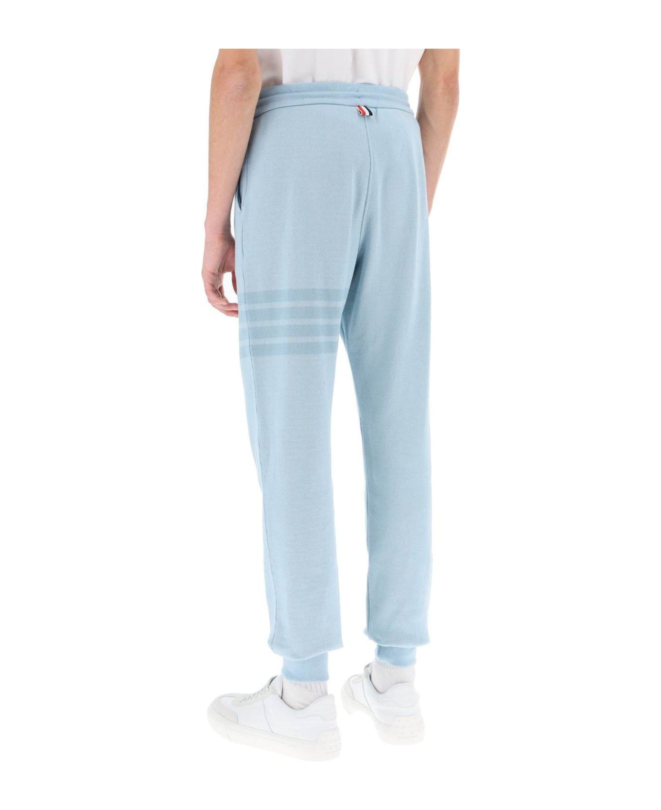 Thom Browne 4-bar Striped Drawstring Track Pants - Clear Blue