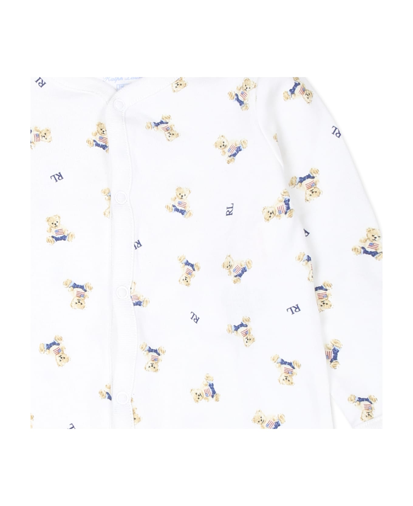 Ralph Lauren White Babygrow For Babykids With Colorful Bears - White