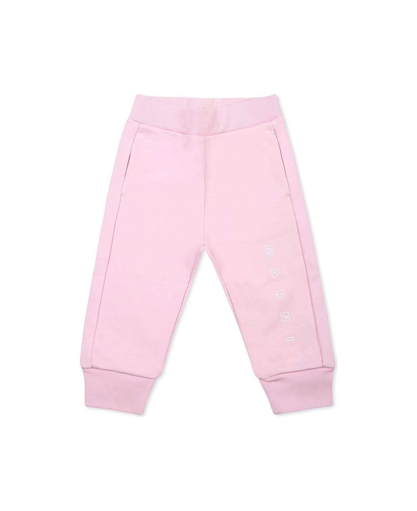 Marni Pink Trousers For Baby Girl With Logo - Pink
