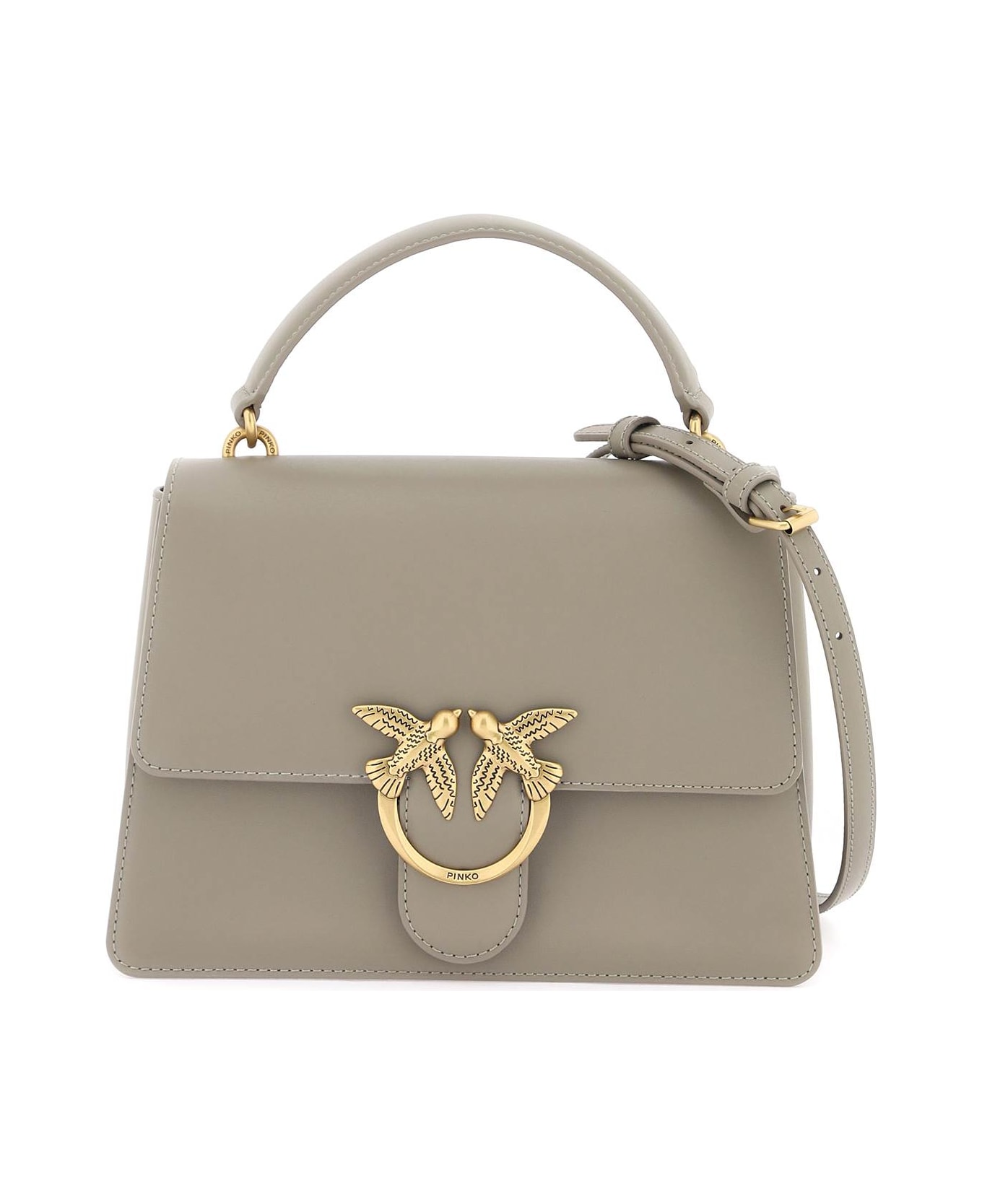 Pinko Love One Top Handle Classic Light Bag - NOCE ANTIQUE GOLD (Grey)