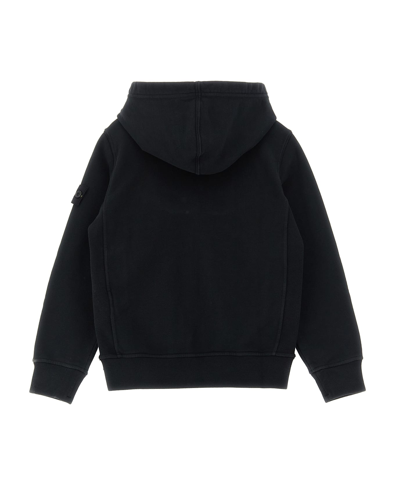 Stone Island Junior Logo Badge Hoodie - Black  