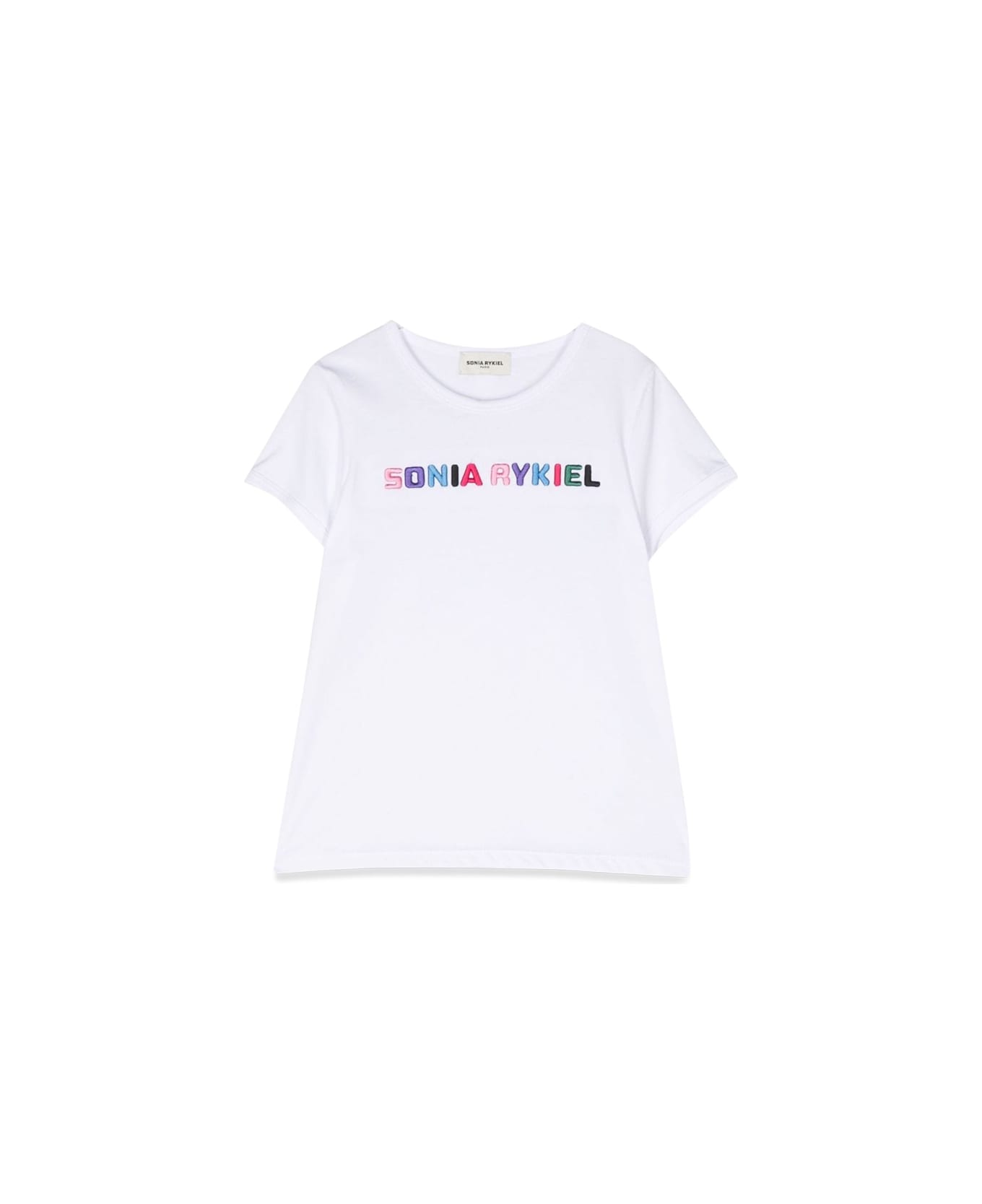 Sonia Rykiel T-shirt Logo Contrasting Profiles - WHITE