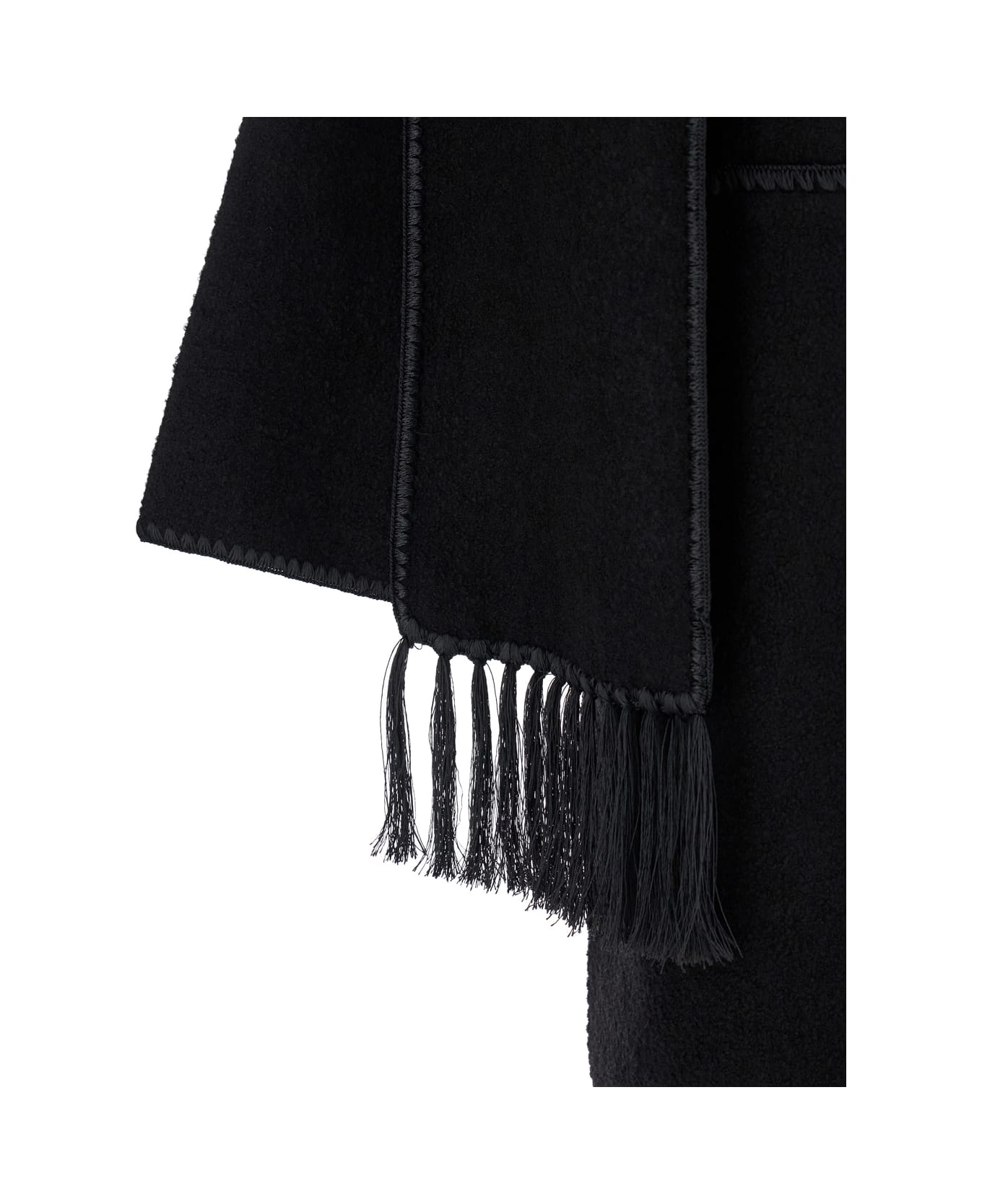 Totême Embroidered Scarf Coat - Black